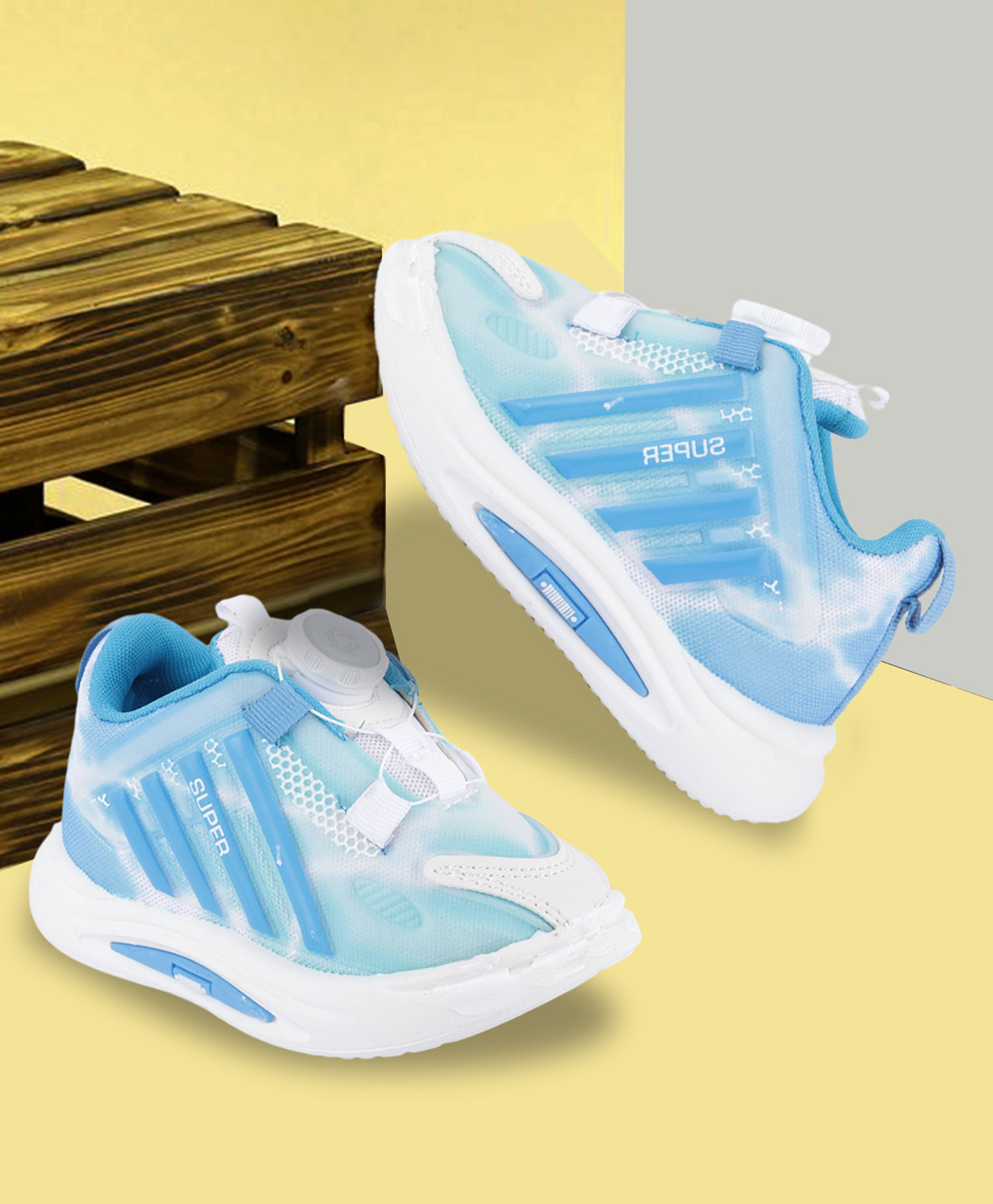 PASSION PETALS Ombre Designed Shoes - Blue-image-3