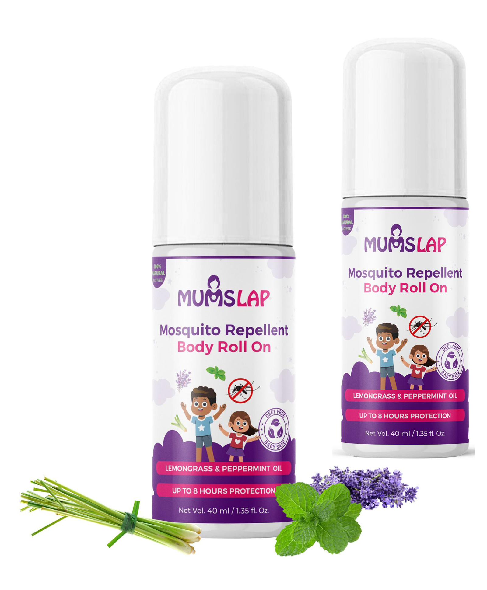 MumsLap Mosquito Repellent Body Roll On - Pack of 2 - 40 ml each-image-46