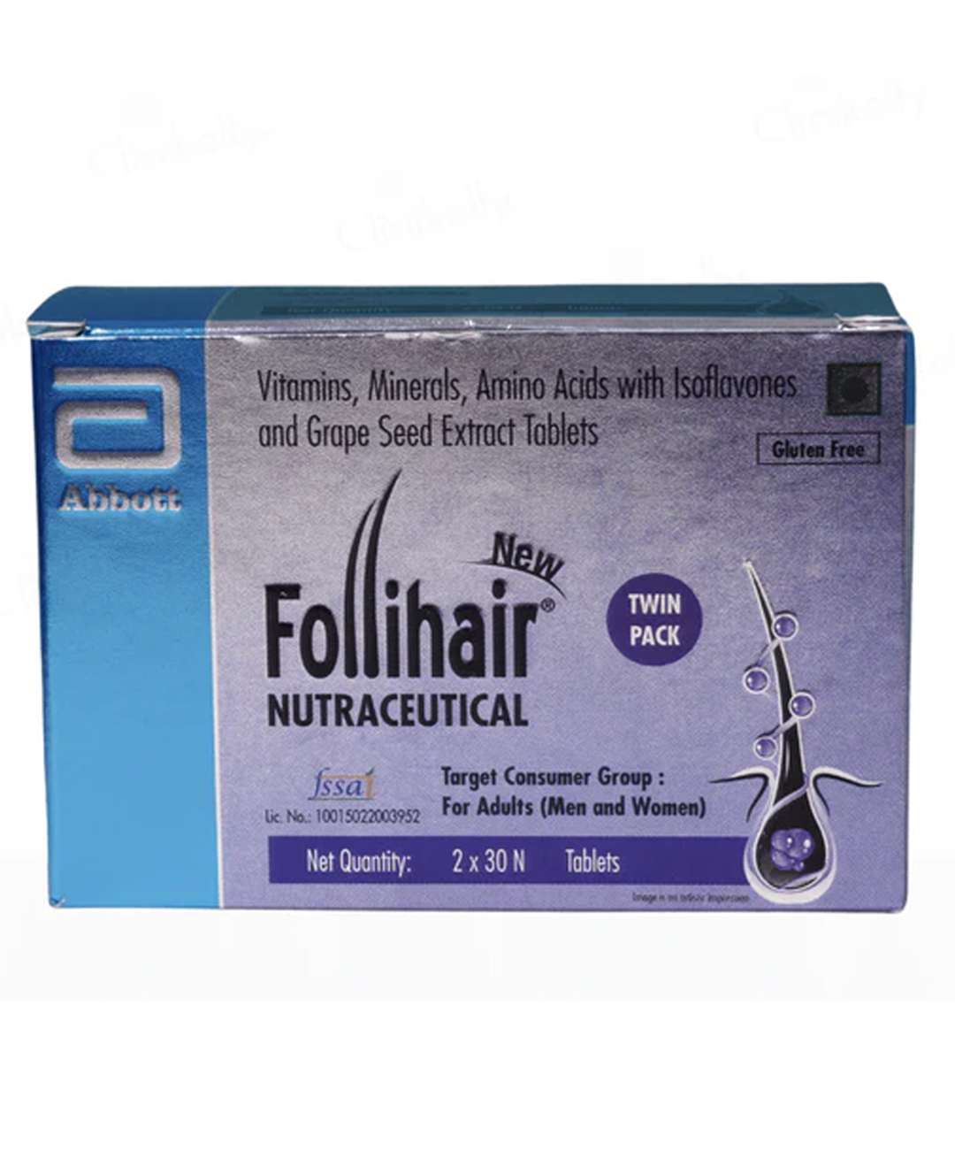 Follihair New By Abbott Helps Nourish & Strengthen Hair Follicles Tablet, Amino Acids, Vitamins, Minerals & Natural Extracts Twin Pack (30 X 2), 1 count, 30 capsules-image-4