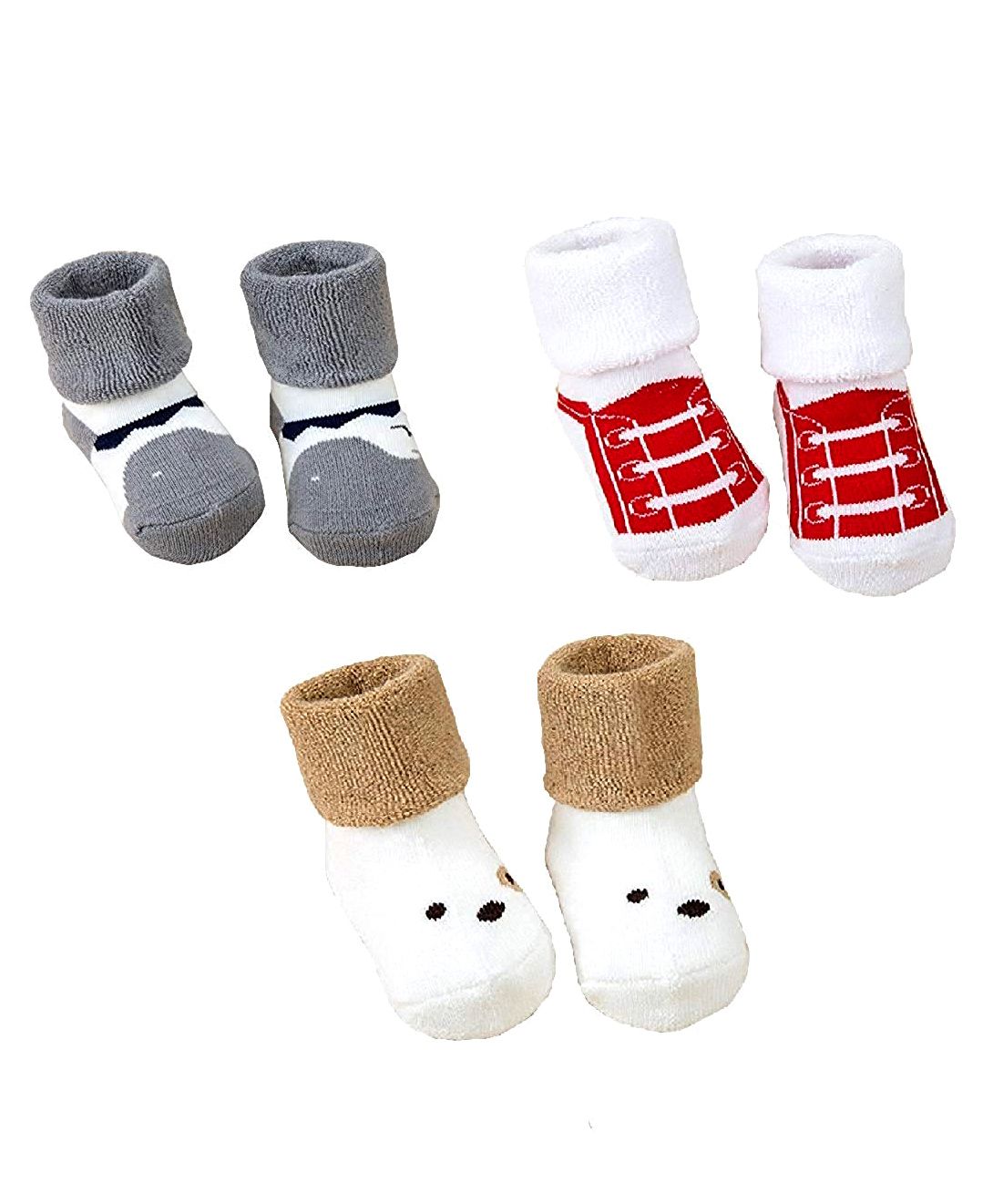Syga Ankle Length Warm Socks Star Print Set of 3 - Multicolor-picture-19