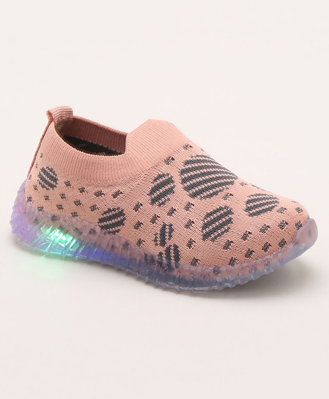 Priaansha Kids Abstract Designed Uniage Collection LED Shoes - Peach-picture-35