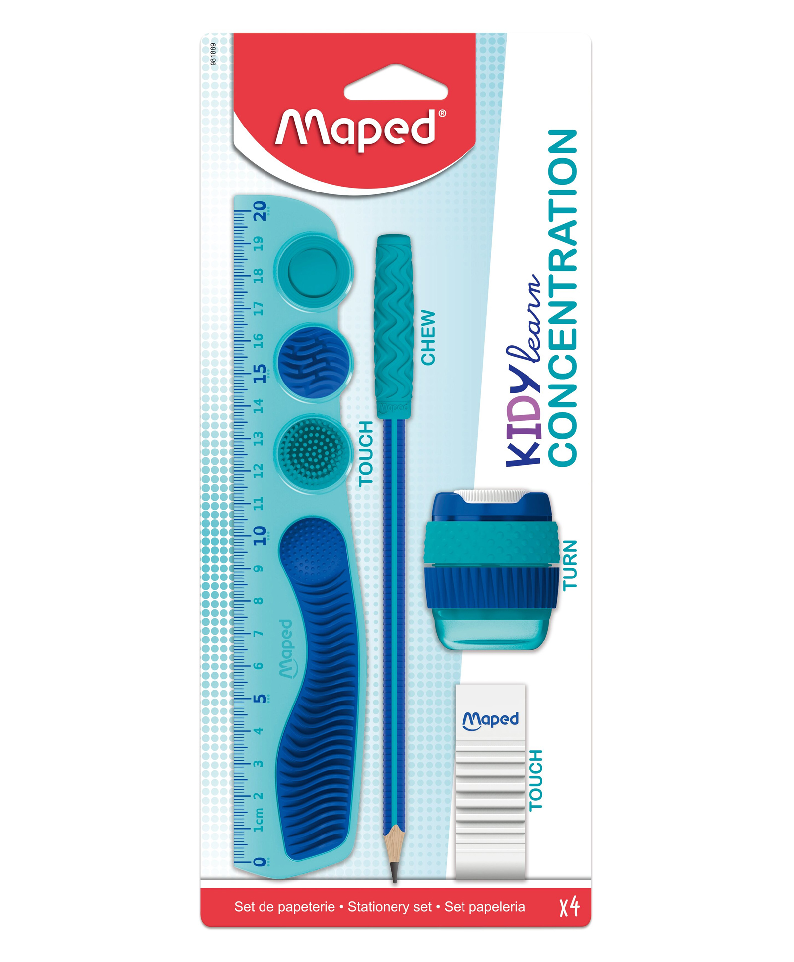 Maped Multiproduct Set KIDY Learn Improves Concentration & Sensory Stimulation Recommended by Teachers Set of 4 - Blue-image-43