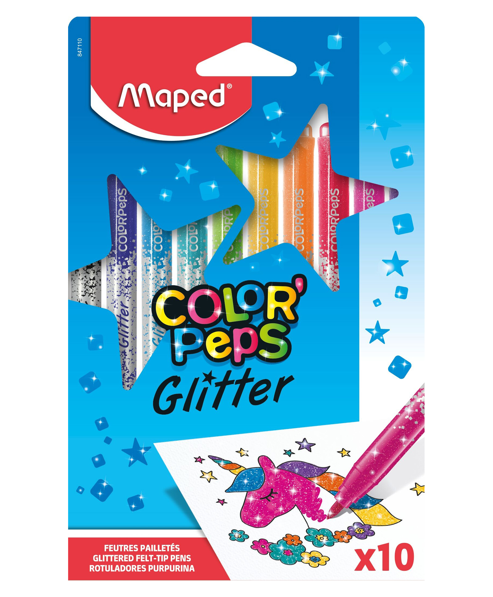 Maped Glitter Pen With Unicorn Theme - Multicolour-picture-48