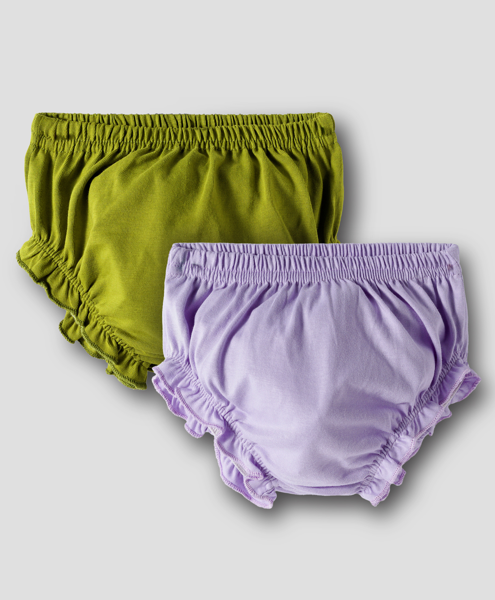 Kookie Kids Single Jersey Knit Solid Bloomers Pack of 2 - Lavender & Green-image-19
