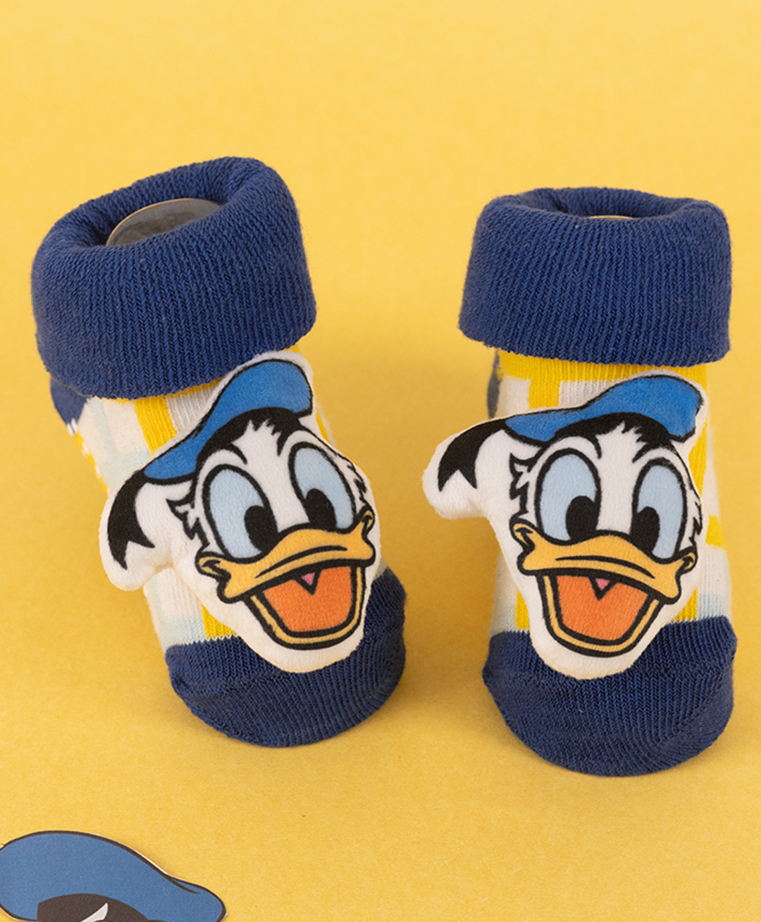 Disney by Yellow Bee Cotton Donald Duck Face 3D Applique Detailed Socks - Navy Blue-picture-17