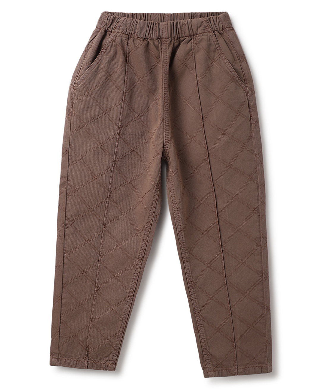 Tales & Stories Cotton Woven Thread Work Embroidered Jeans - Brown-image-1