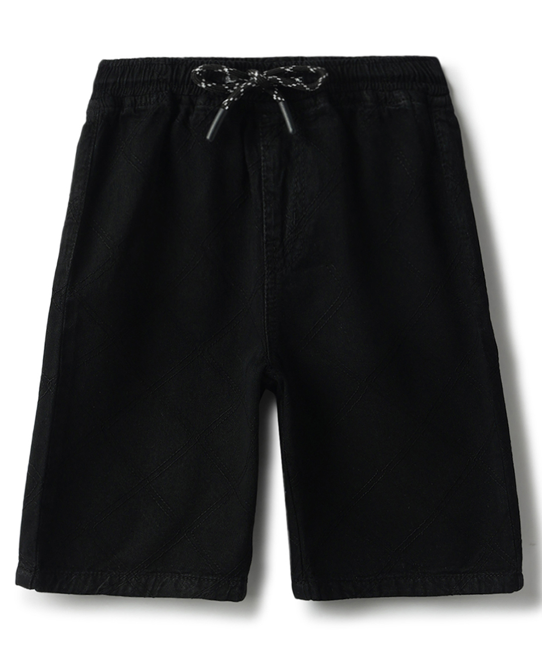Tales & Stories Cotton Knit Thread Work Embroidered Shorts - Black-picture-21
