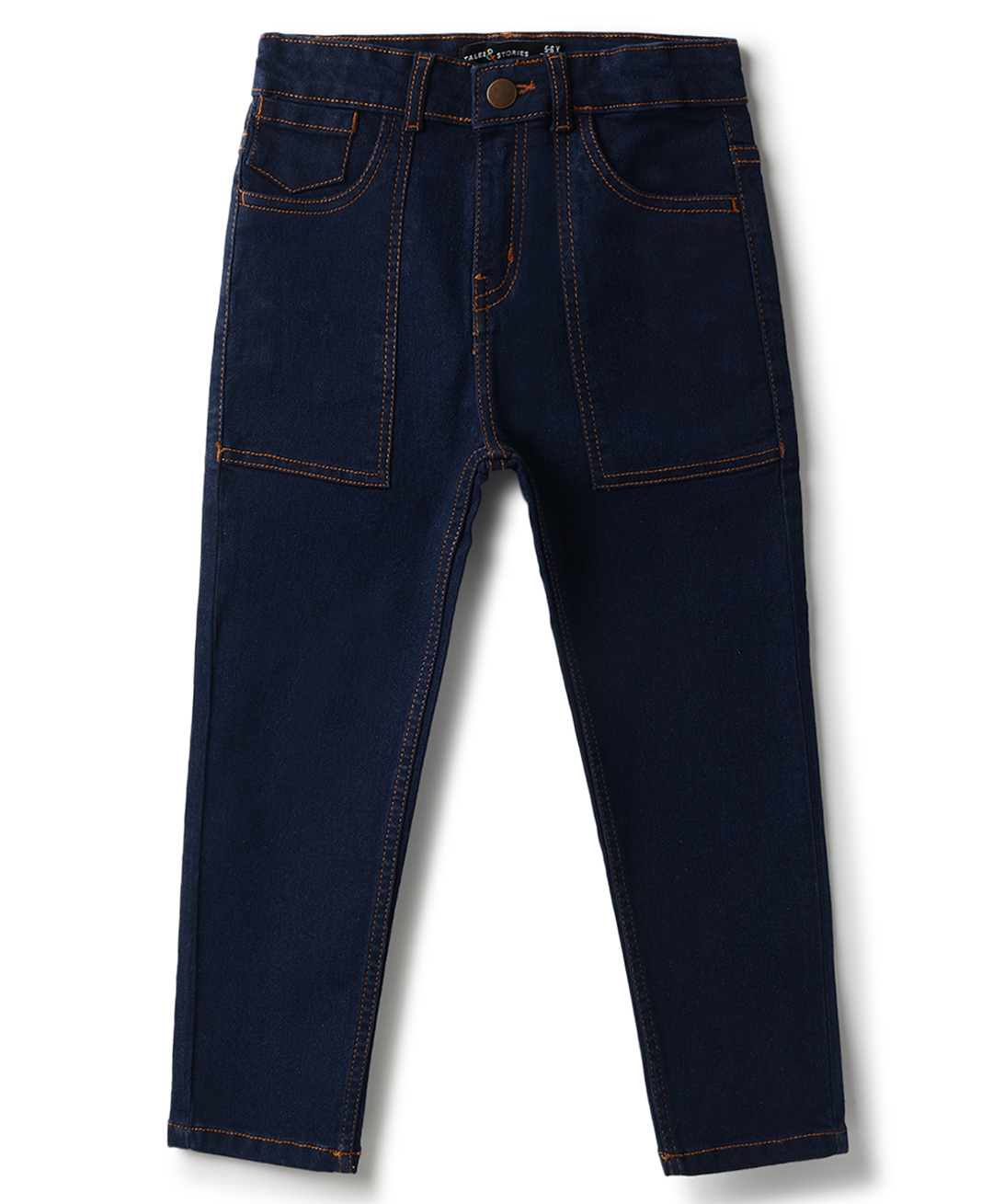 Tales & Stories Lycra Knit Solid Jeans - Navy Blue-picture-25
