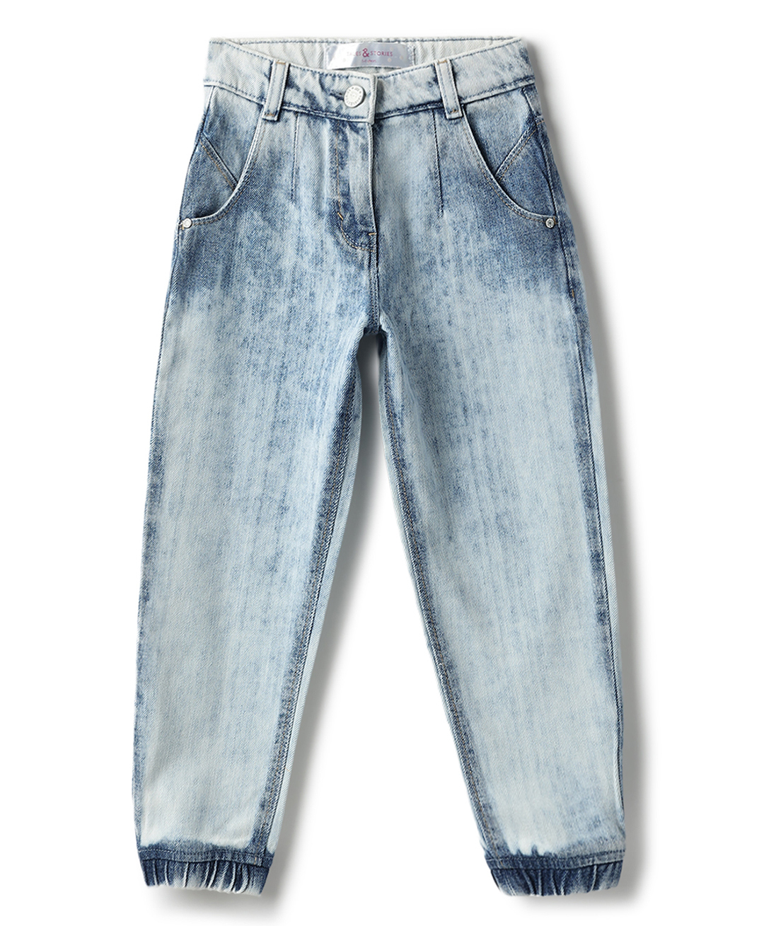 Tales & Stories Cotton Knit Washed Jeans - Light Blue-picture-10