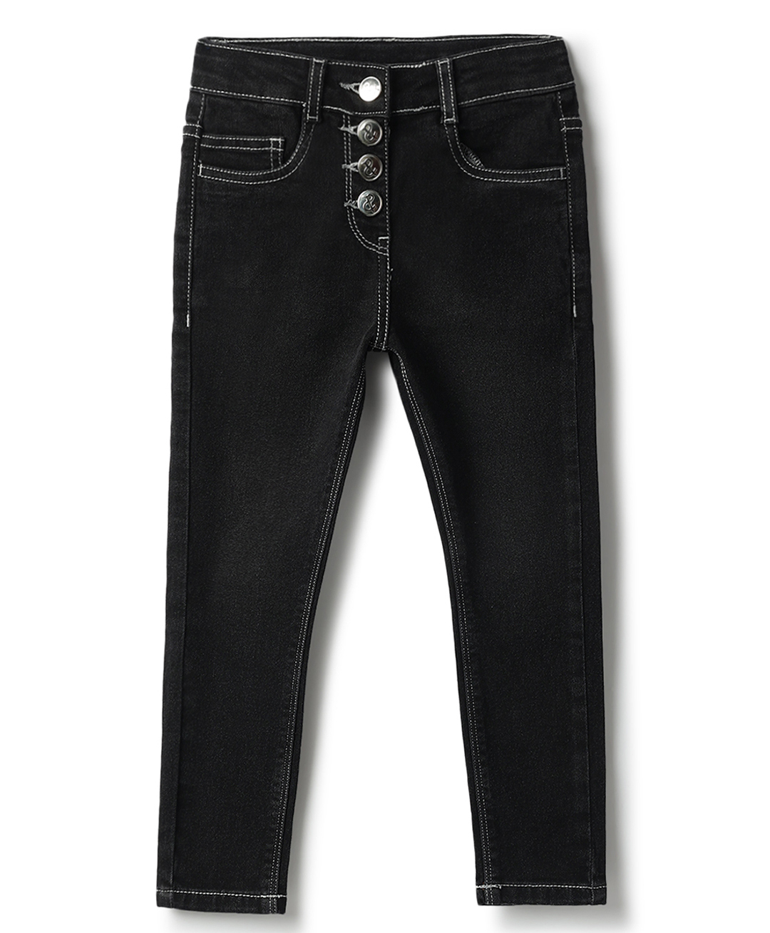 Tales & Stories Lycra Knit Mild Washed Skinny Fit Jeans - Black-picture-24