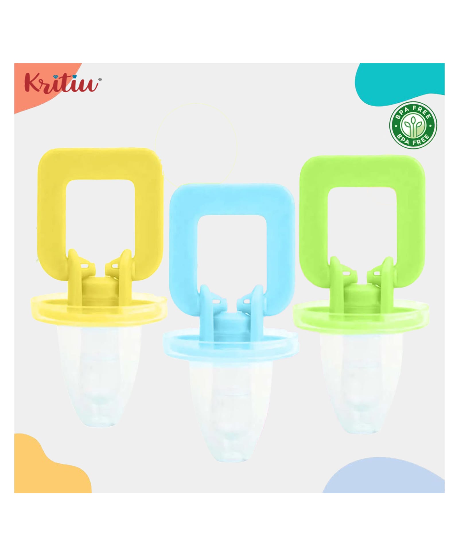 Kritiu Baby Soft Silicone Pacifiers Teethers BPA-Free Non-Toxic With Protective Case Teether and Feeder-Pack of 3-picture-33