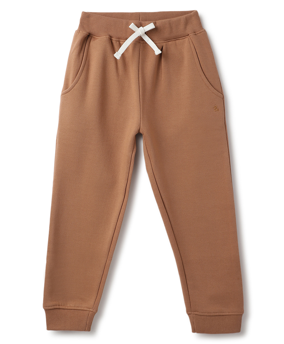Tales & Stories Cotton Knit Solid Joggers - Brown-picture-25