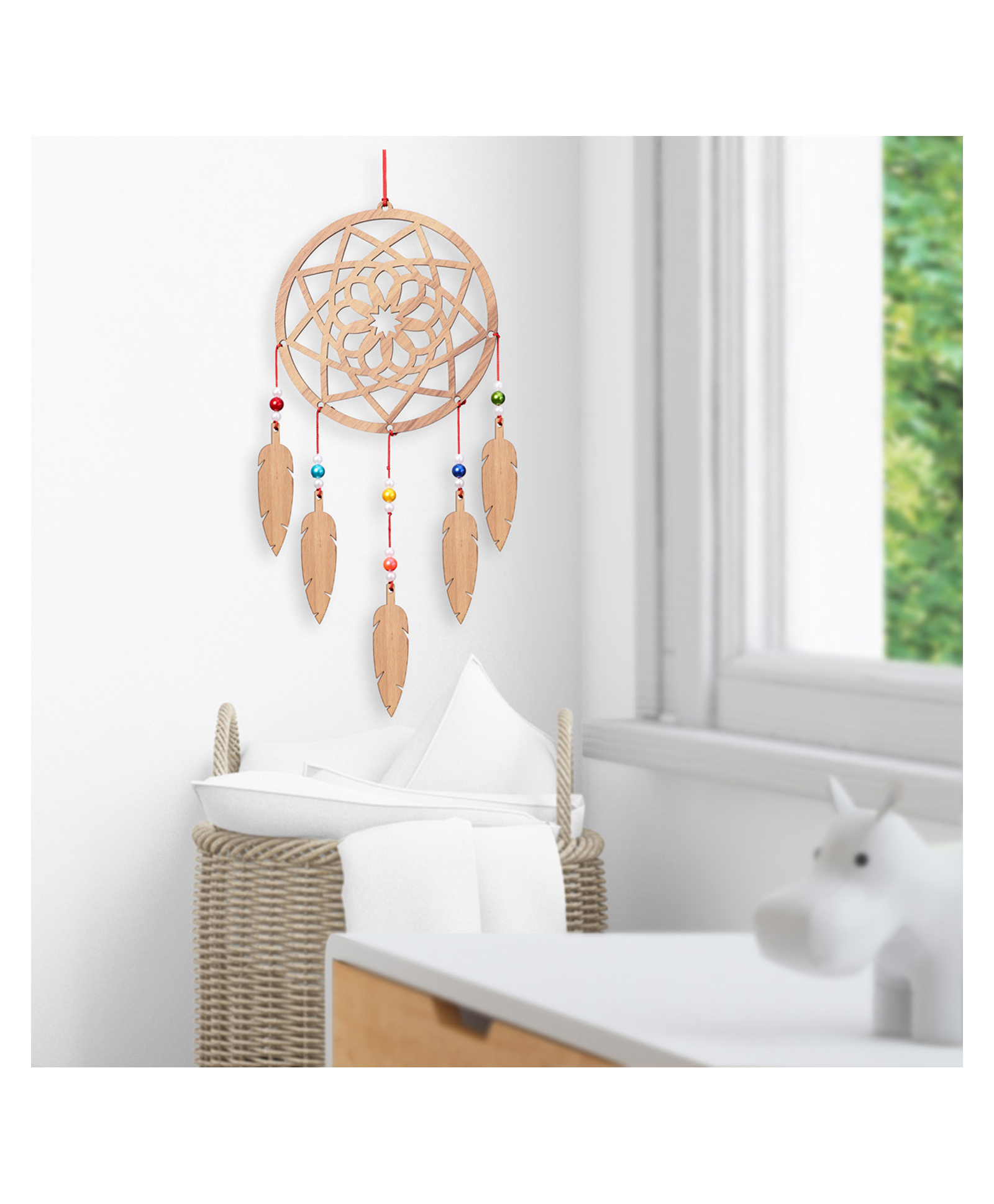 DULI Handmade MDF Wooden Dreamcatcher Hanging Brown Mandala Design for Home Decoration 10 inch-picture-38