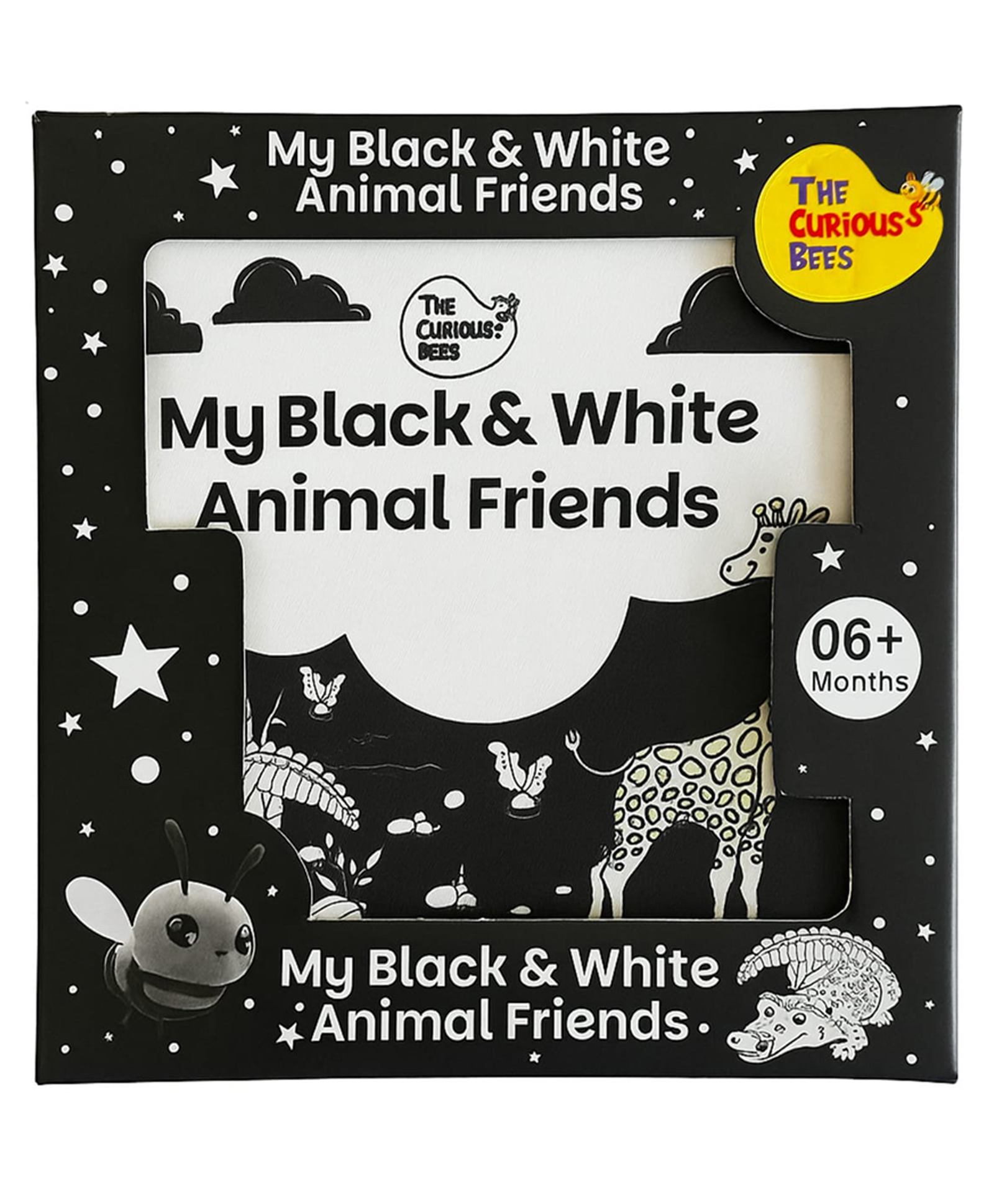 The Curious Bees - My Black & White Animal Friends | High Contrast Soft Sensory Cloth Book for Infants | Crinkle Sounds for Sensory Development & Play-image-26
