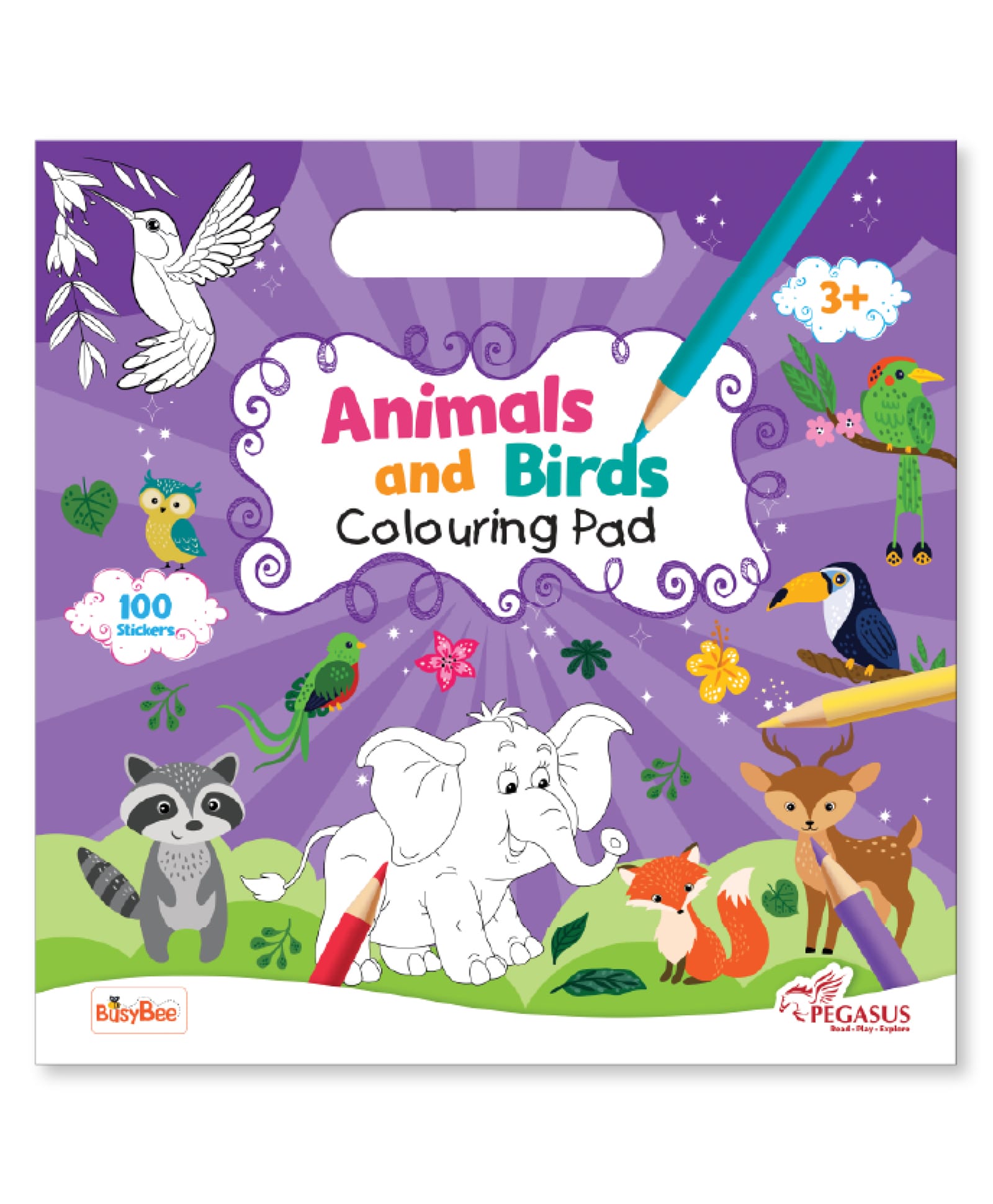 Colouring Pad - Animals & Birds | Fun & Educational Colouring Book for Kids - English-image-9
