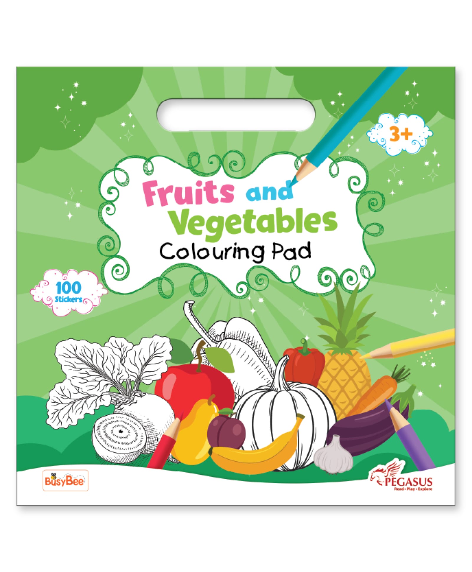 pegasus Colouring Pad - Fruits & Vegetable | Fun & Educational Colouring Book for Kids - English-picture-13