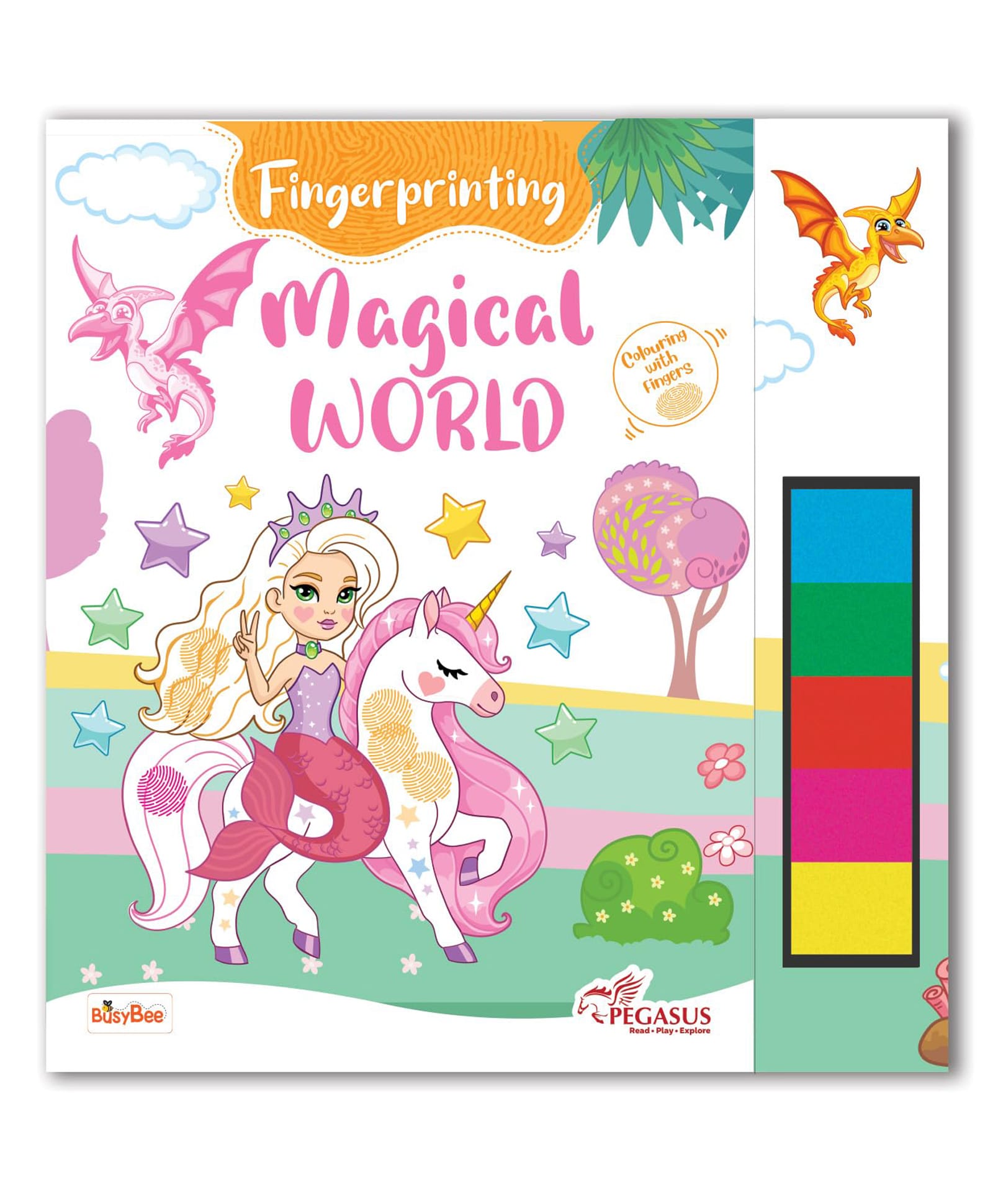 pegasus Fingerprint Coloring Book - Magical World | Finger Painting Fun for Kids | Includes Colors | Spark Creativity & Imagination | Perfect Gift - English-picture-14