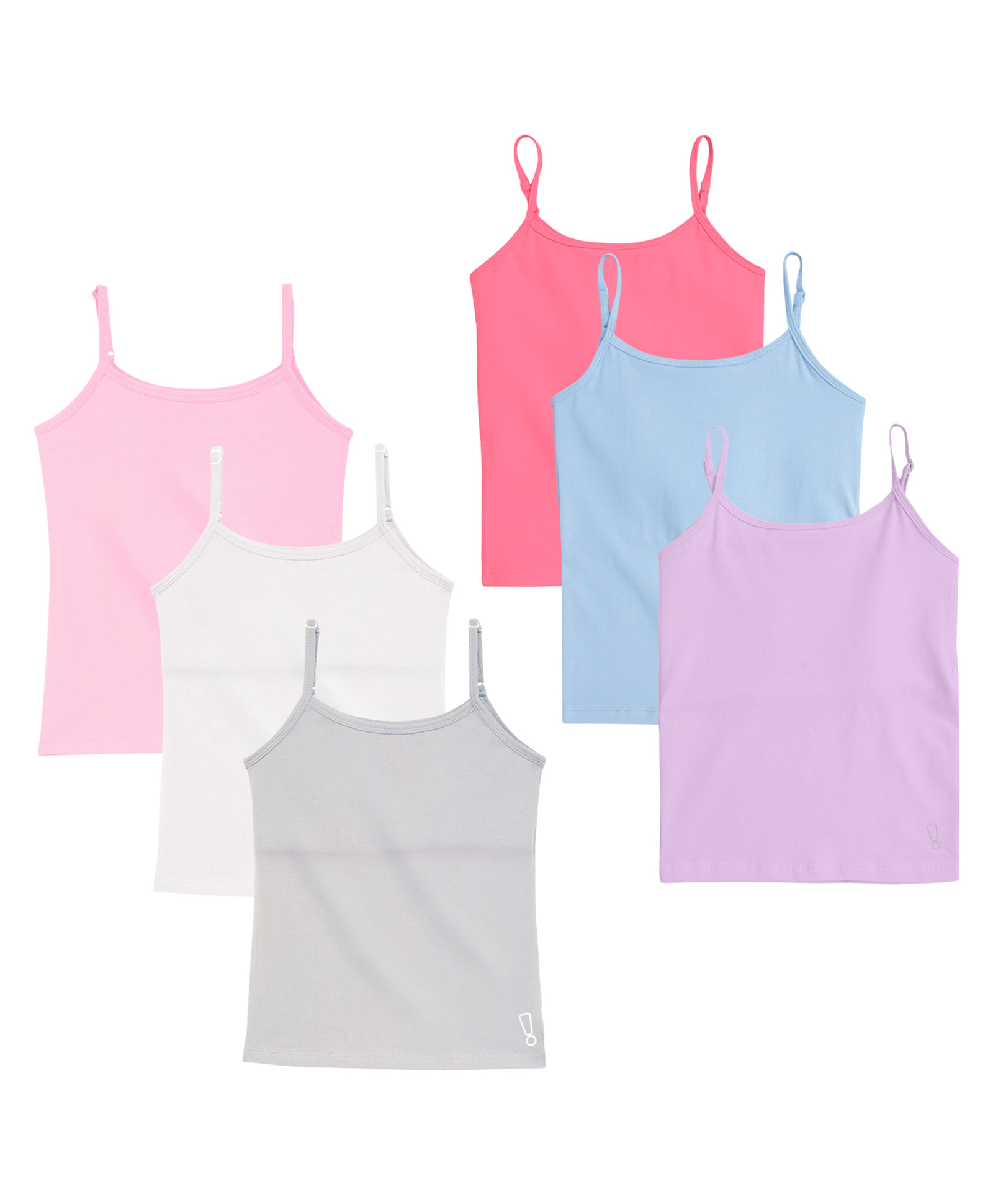 Plan B Cotton Blend Knit Pack Of 6 Sleeveless Solid Camisoles - Grey Lavender & Baby Pink-picture-22