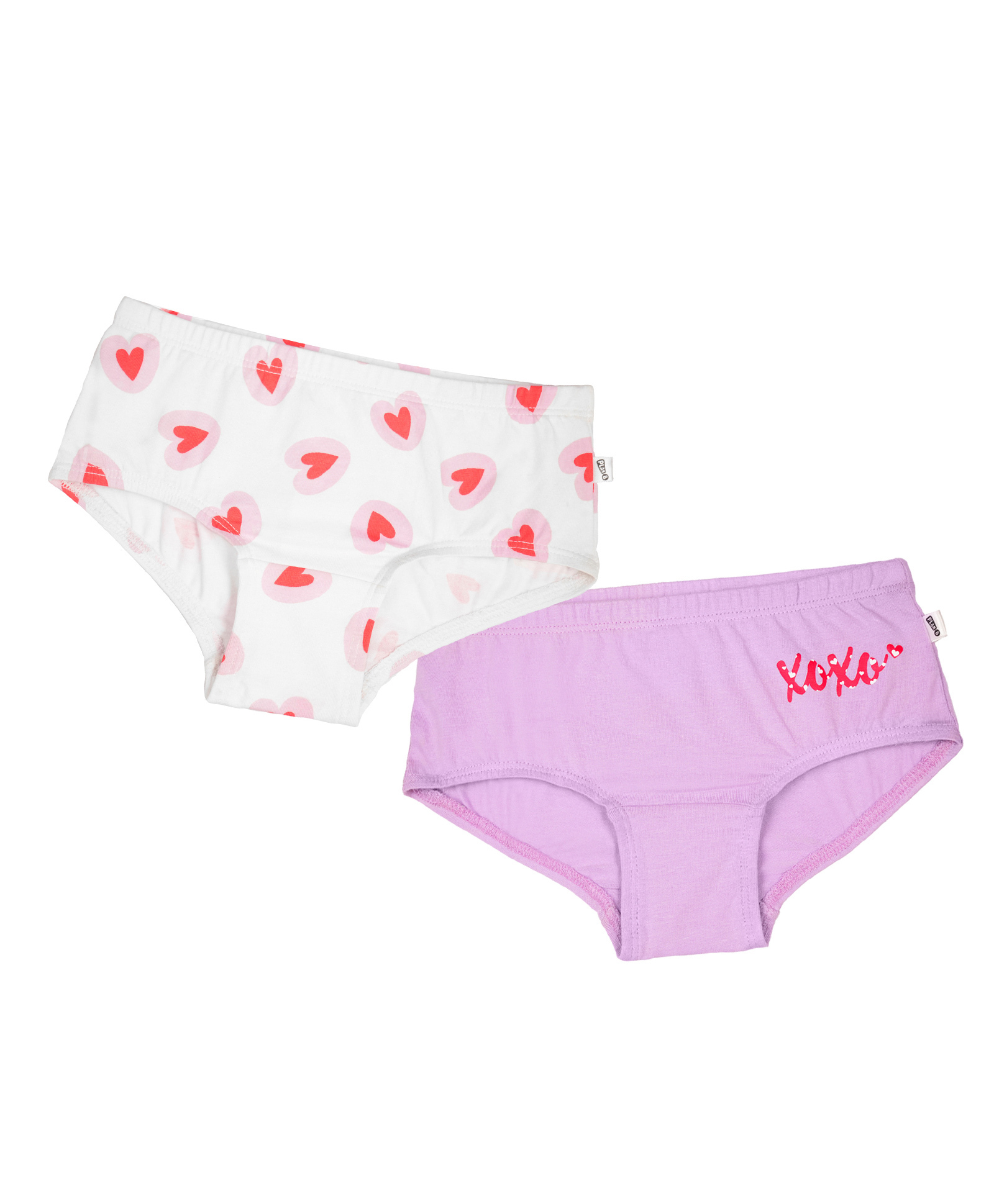 Plan B Cotton Knit Pack Of 2 Heart & Xoxo Text Printed Panties - Lavender & White-picture-20