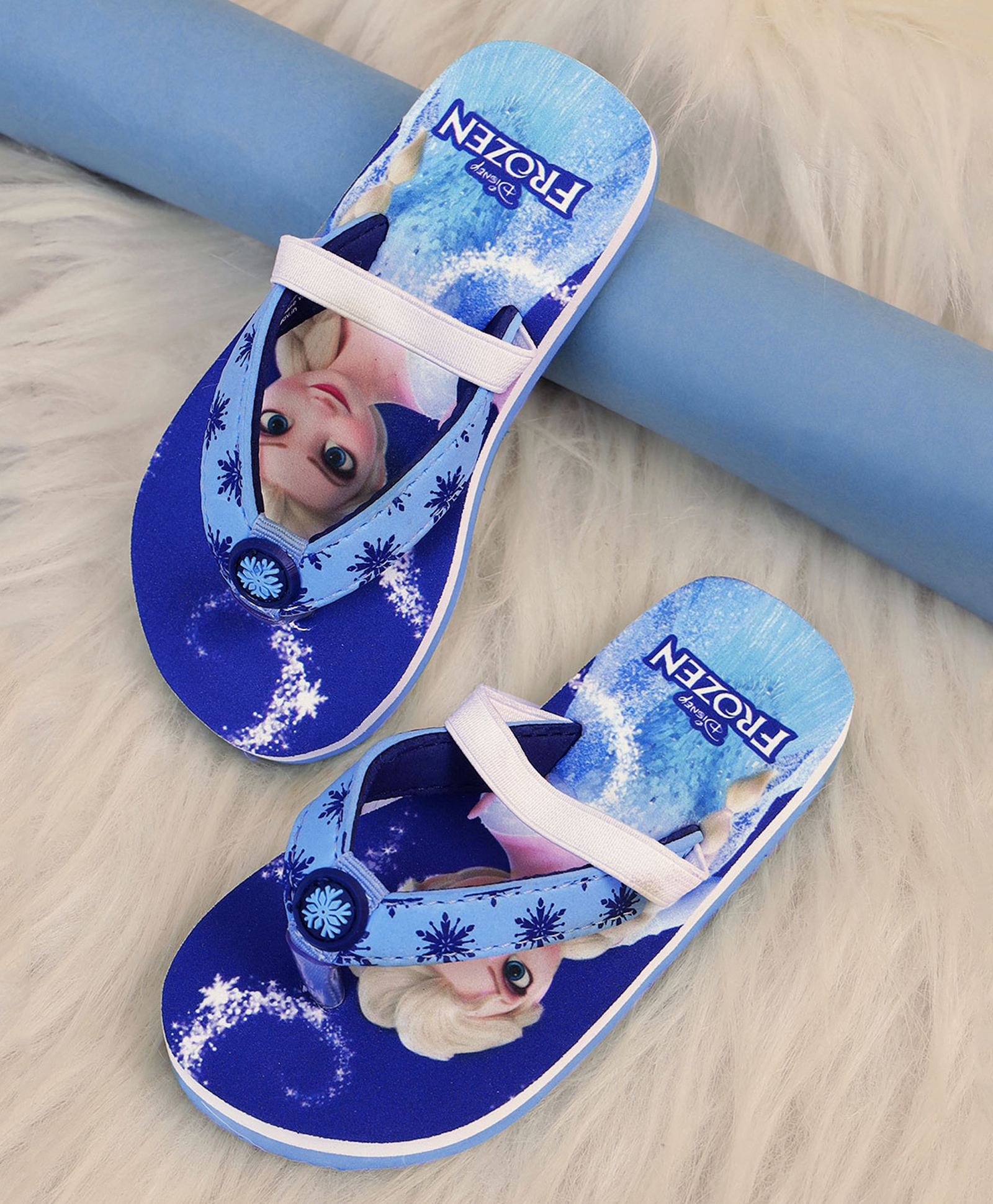 Kidsville Disney Frozen Featuring Elsa Designed Flip Flops - Navy & Light Blue-picture-26