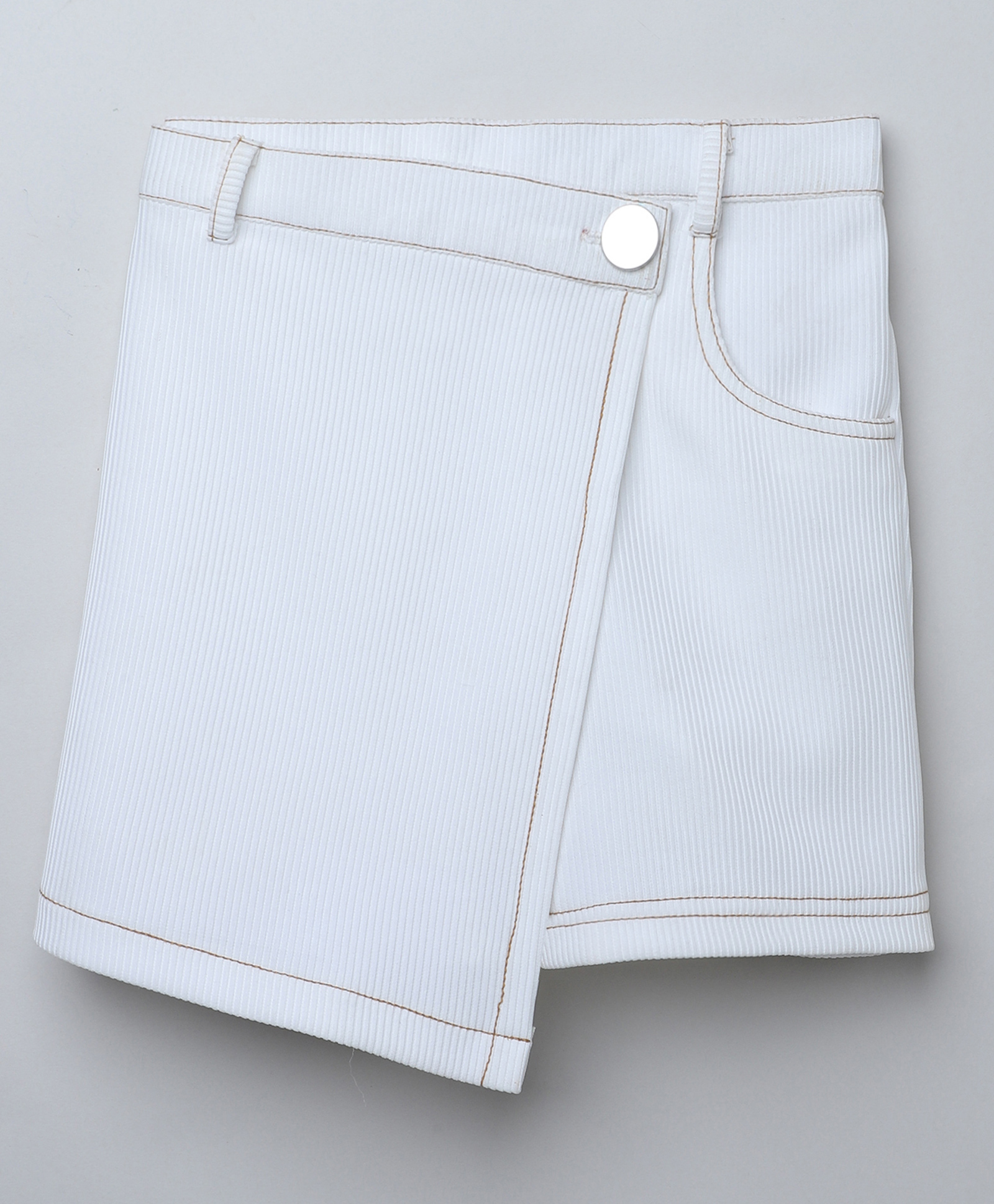 Taffykids Knit Striped Textured Skort - White-picture-17