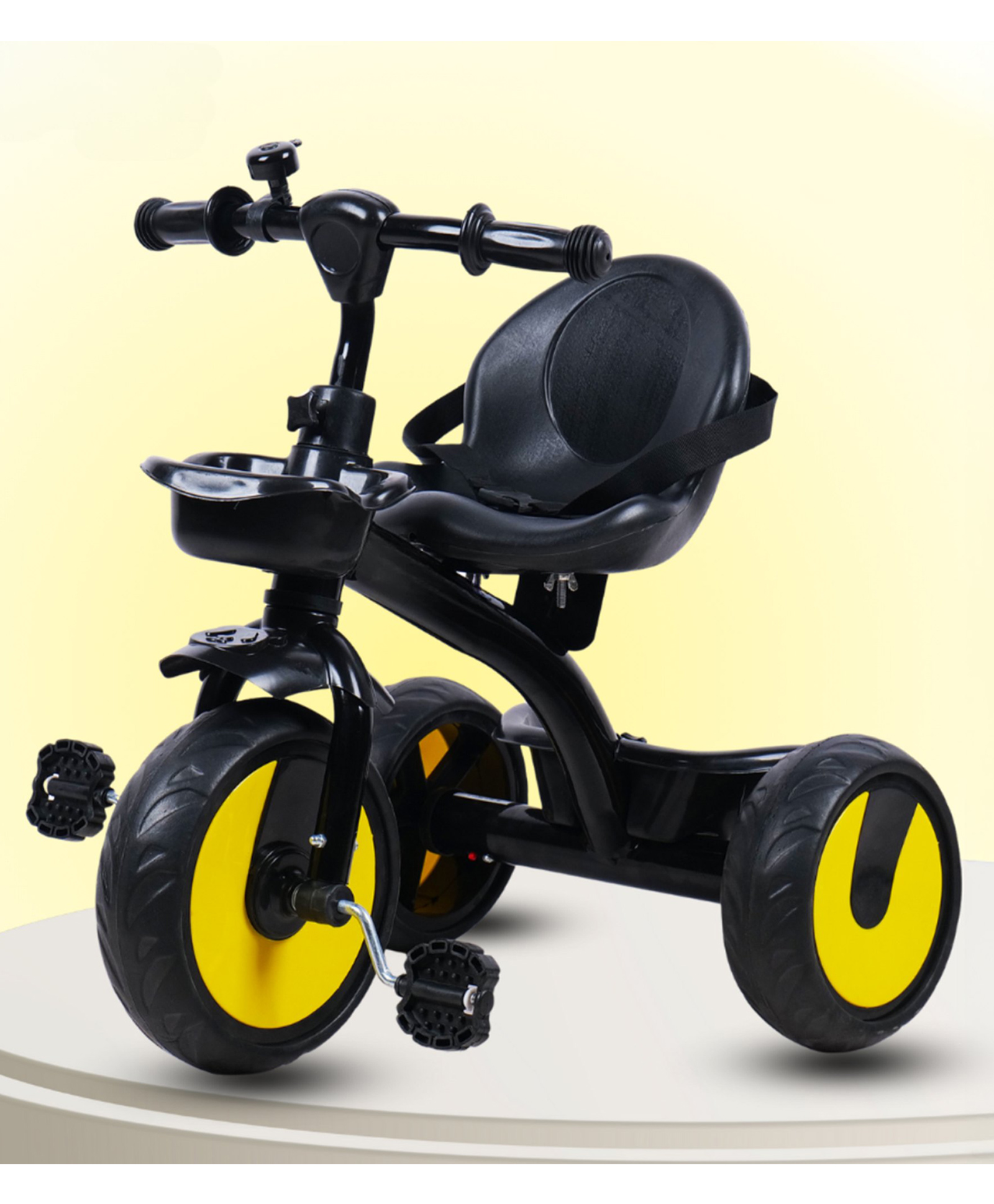 BAYBEE Trilo Baby Tricycle for Kids | Plug & Play Kids Cycle with with Safety Belt & Front and Back Storage | Kid Cycle Trikes with Eva Wheels | Baby Cycles for Kid 2 to 5 Years Boys Girls (Black)-image-28