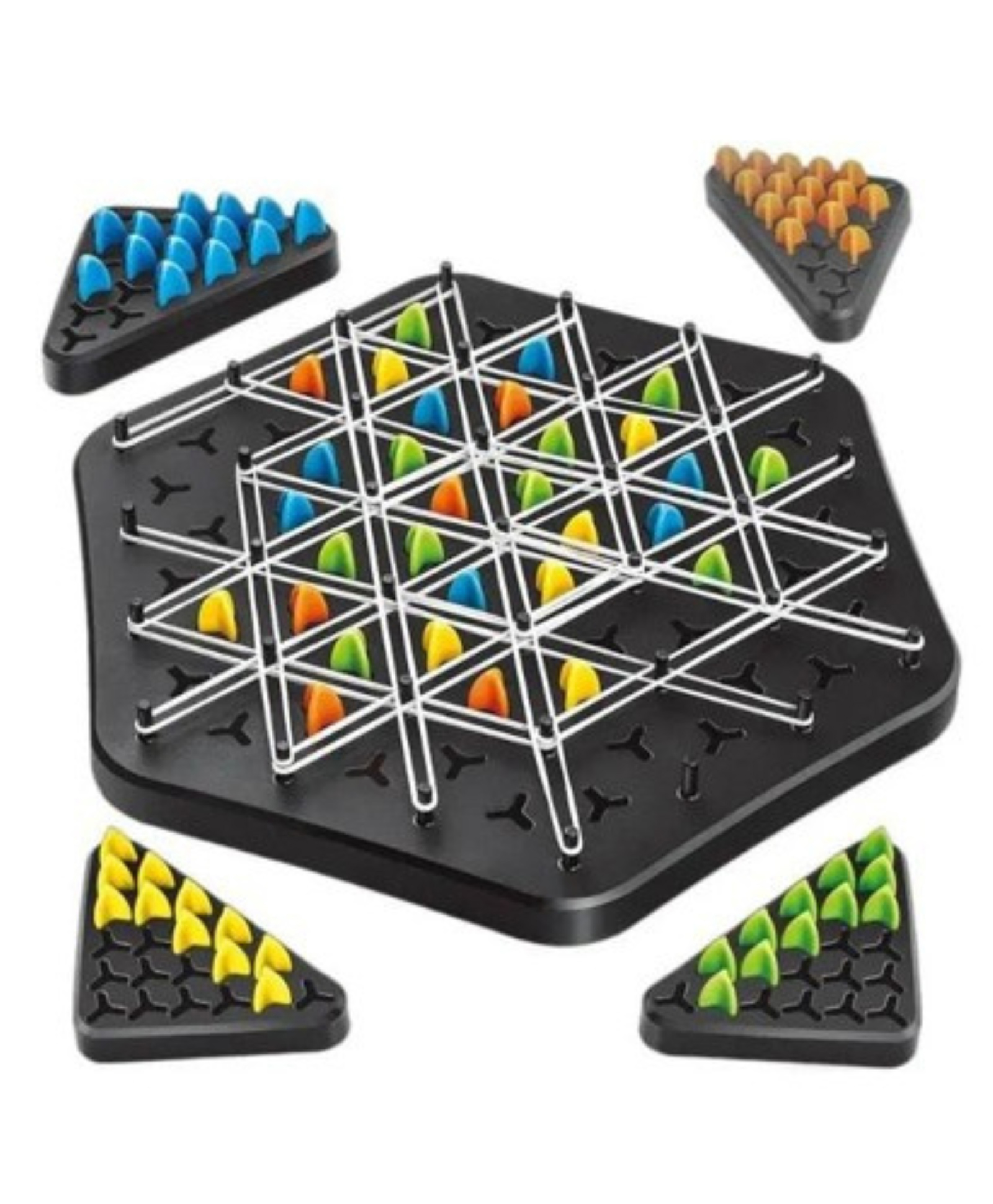 YAMAMA Puzzle Geometry Chess Game Toys For Kids Fun Entertainment Learning & Educational Chain Triangle Chess Game - Multicolor-image-24