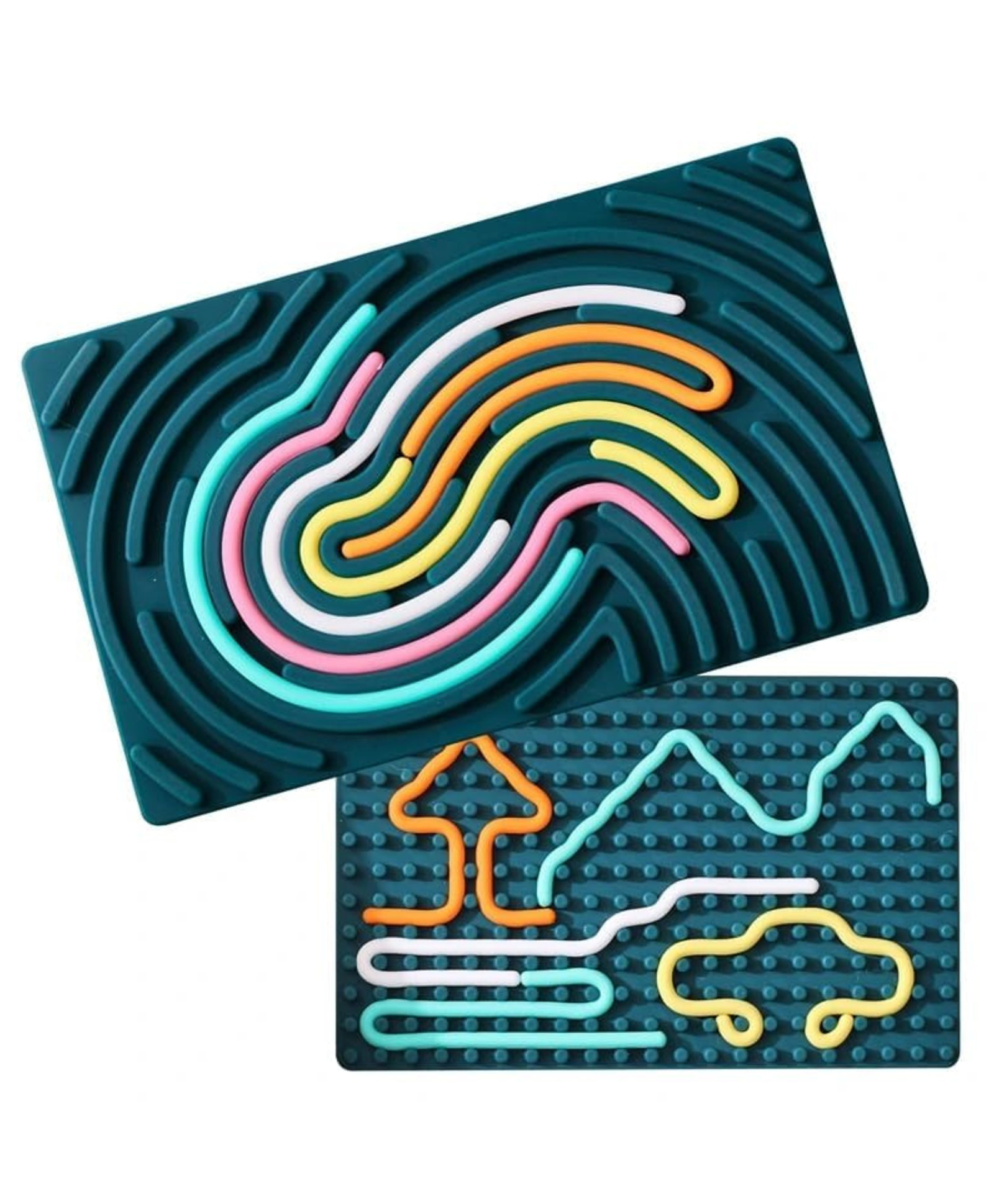 YAMAMA Sensory Activity Board Double Sided Silicone Fidget Toy for Kids and Adults, Montessori Busy Board Activity Board Game - Multicolor