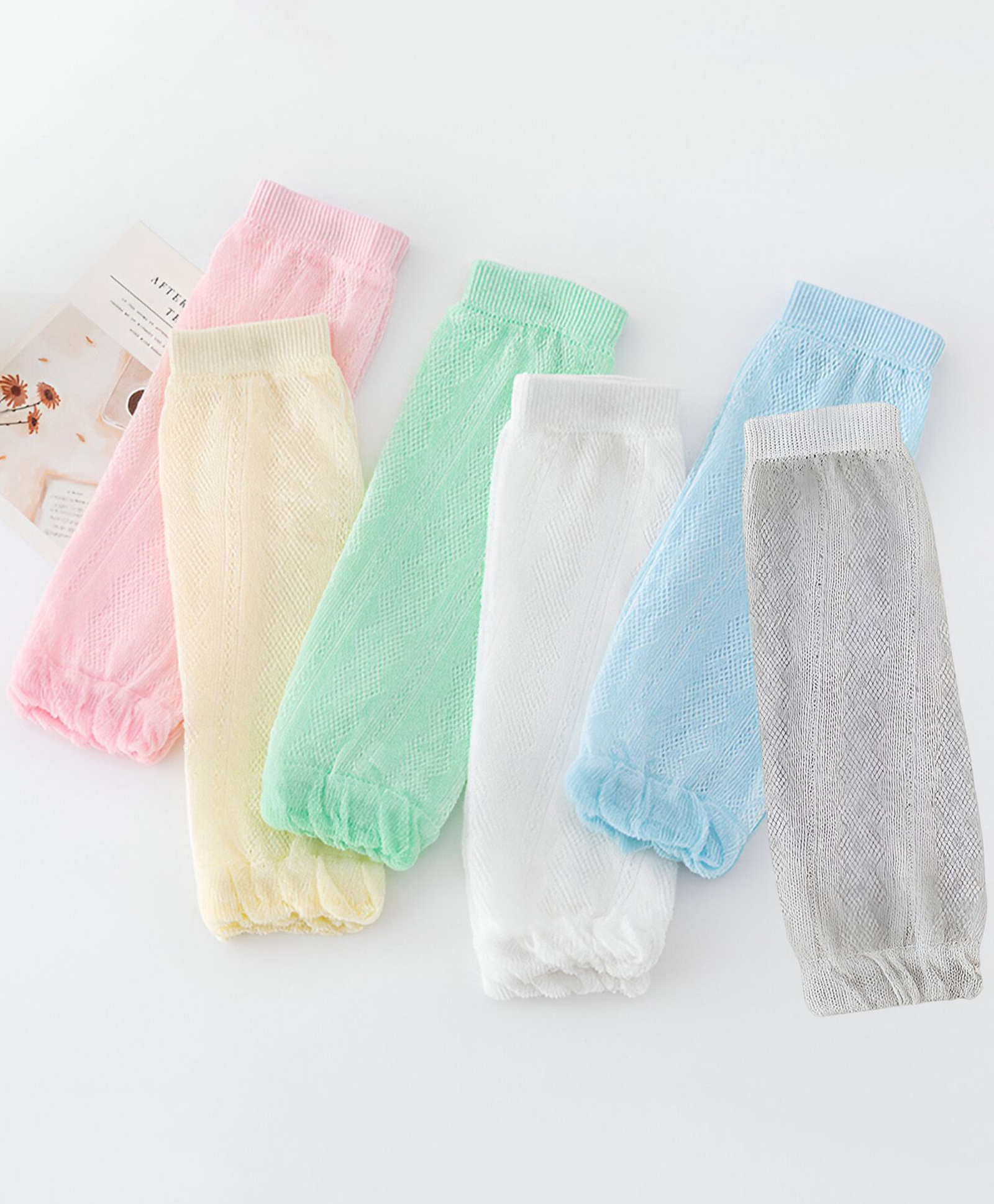 SYGA Cotton Mesh 6 Pairs Knee Pads - 6 Different Colors-image-31