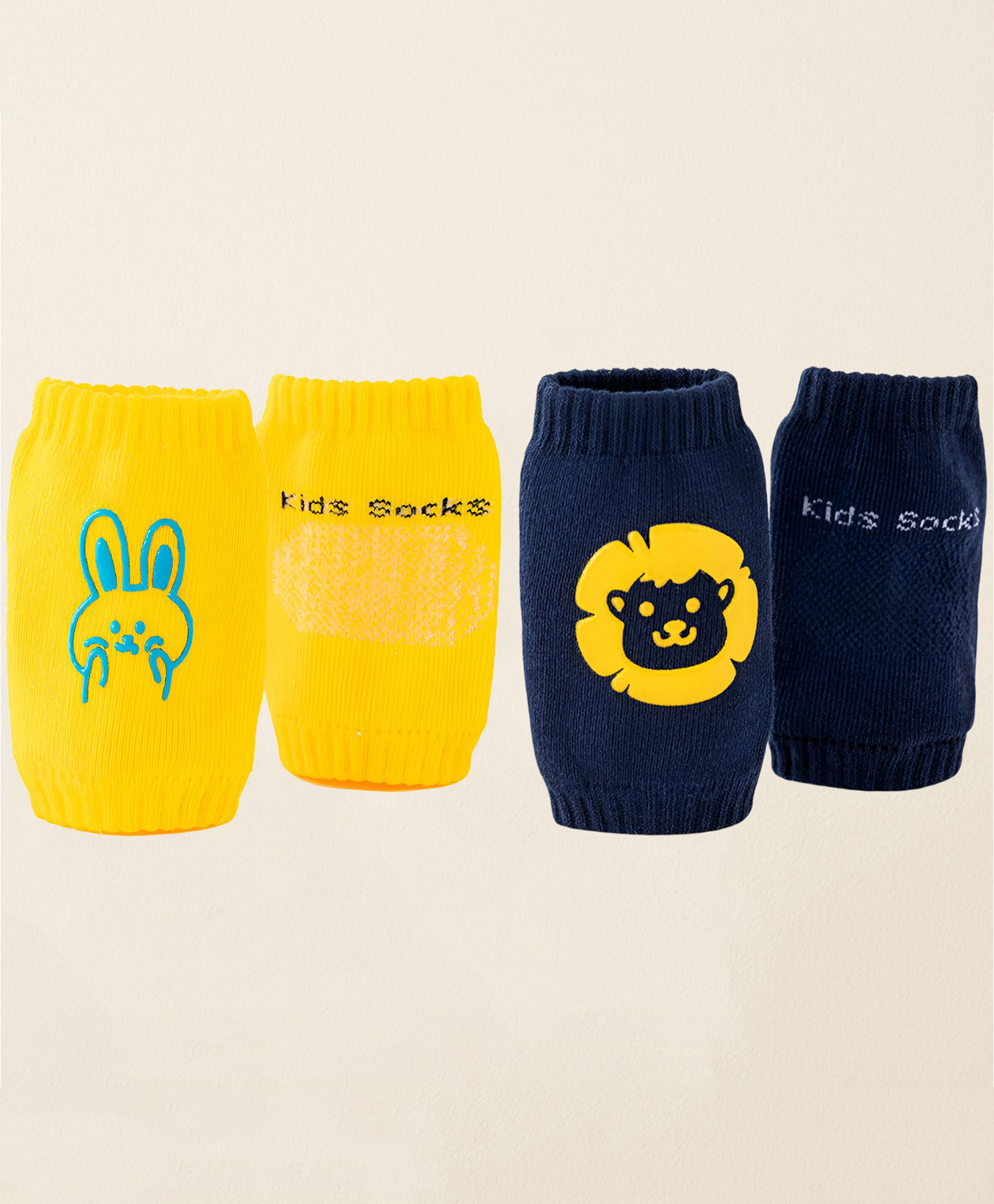 SYGA Cotton Cartoon 2 Pairs Knee Pads - Yellow & Navy Blue-image-24