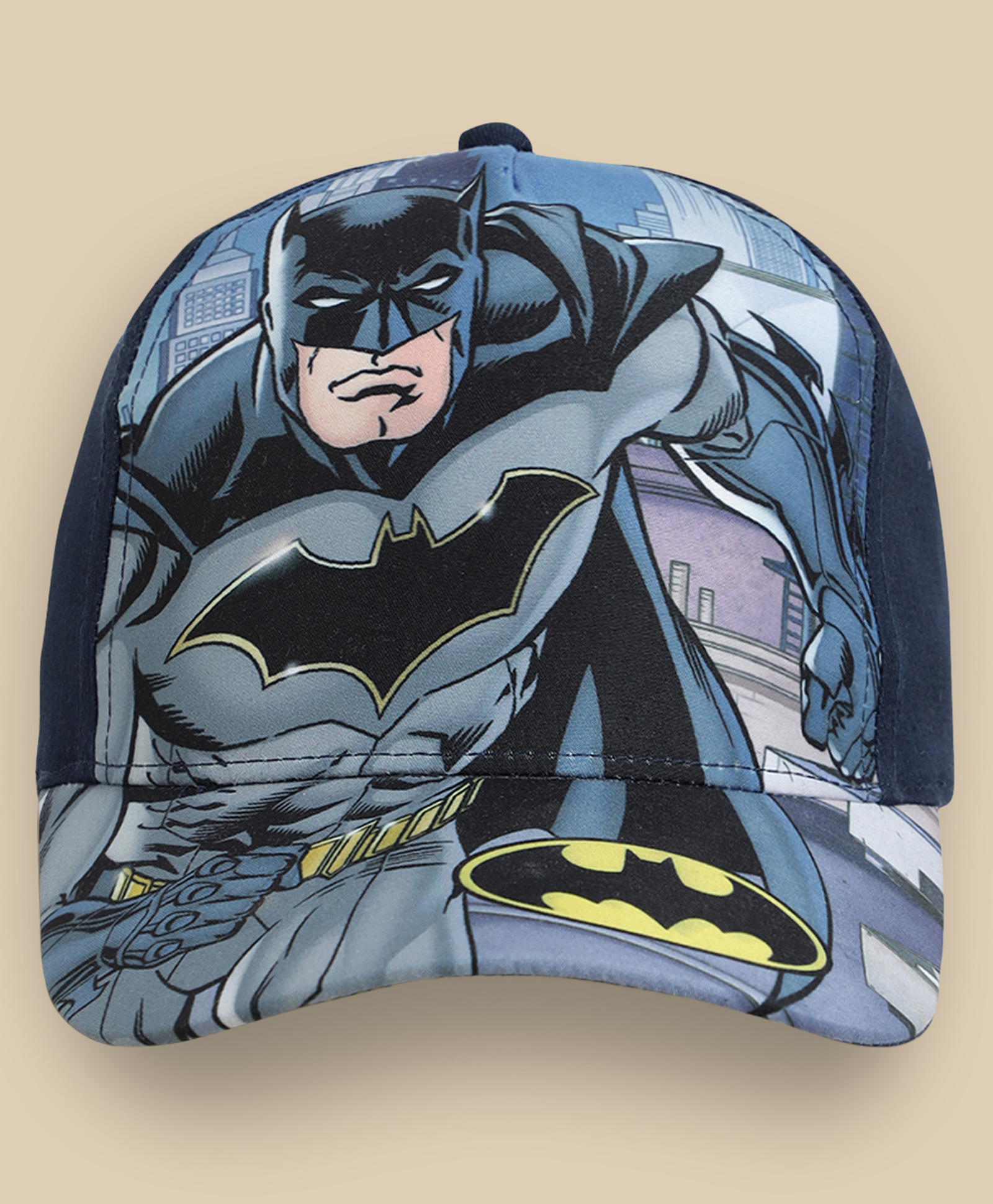 Kidsville Cotton Blend Knit DC Comics Featuring Batman Printed Caps - Black - Diameter 17cm-image-25