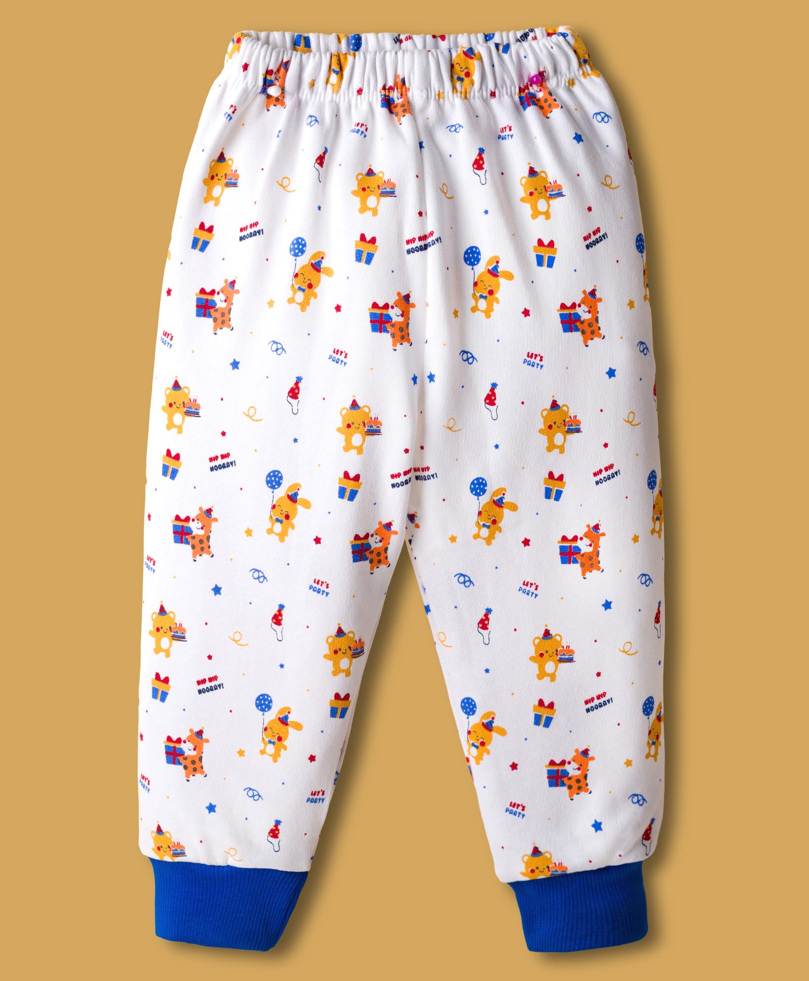 Simply Knit Full Length Fleece Pant With Animal Print - White