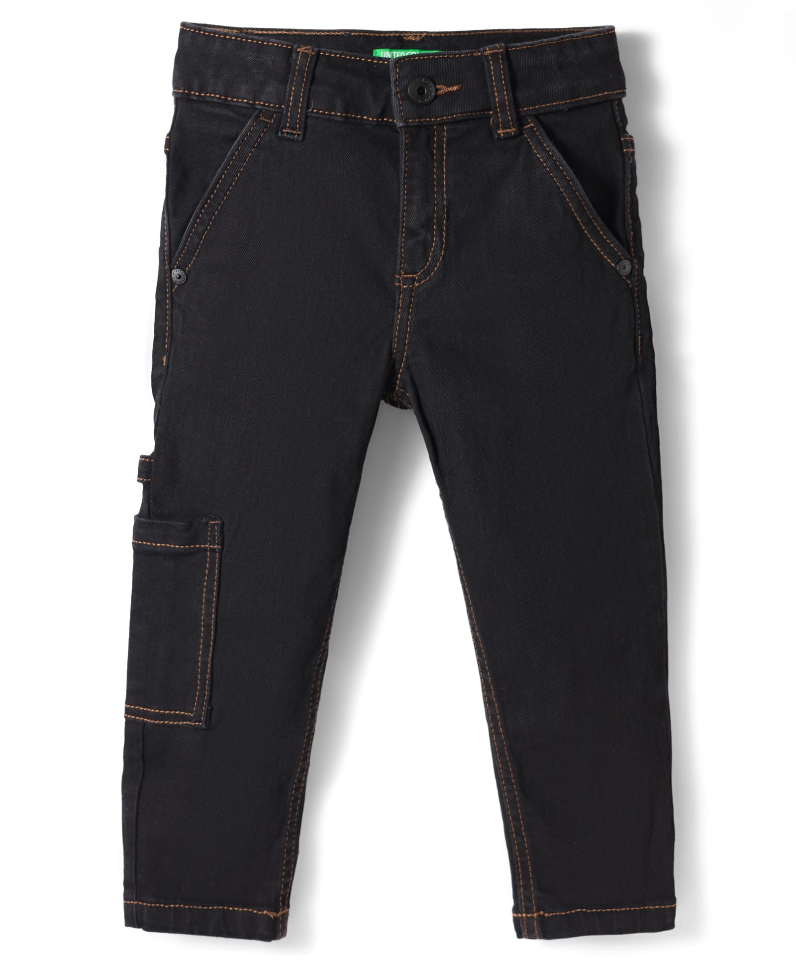 UCB Cotton Woven Full Length Solid Color Jeans With Cargo Pockets - Navy Blue-picture-33