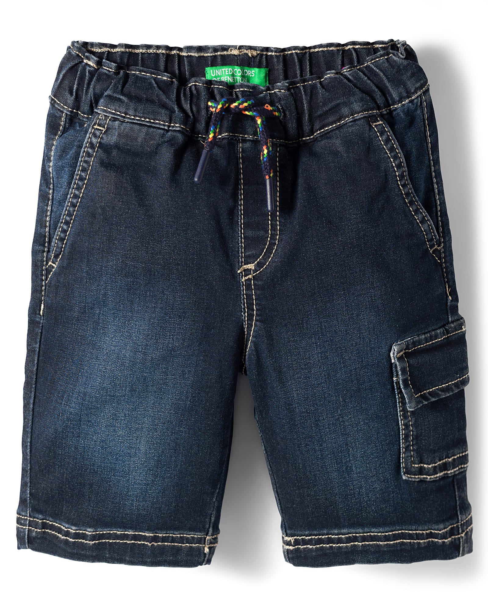 UCB Woven Knee Length Shorts With Cargo Pocket - Blue-picture-21