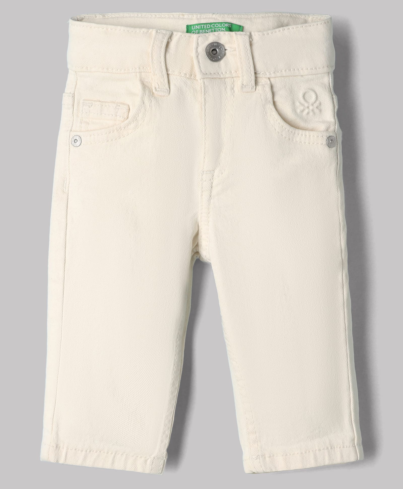 UCB Cotton Woven Full Length Solid Jean - Off White-picture-20