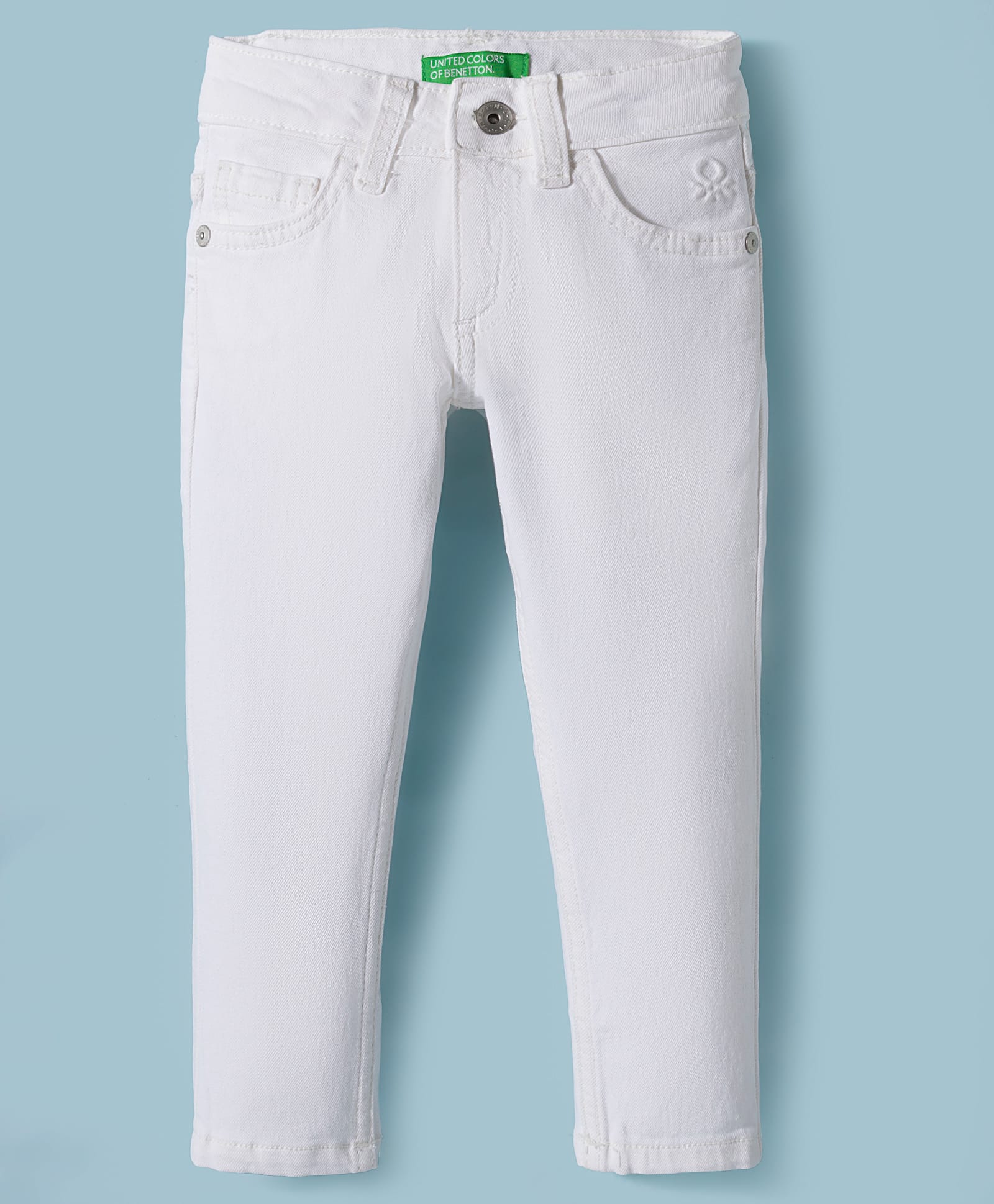 UCB Cotton Woven Full Length Solid Colour Jeans - Off White-picture-16
