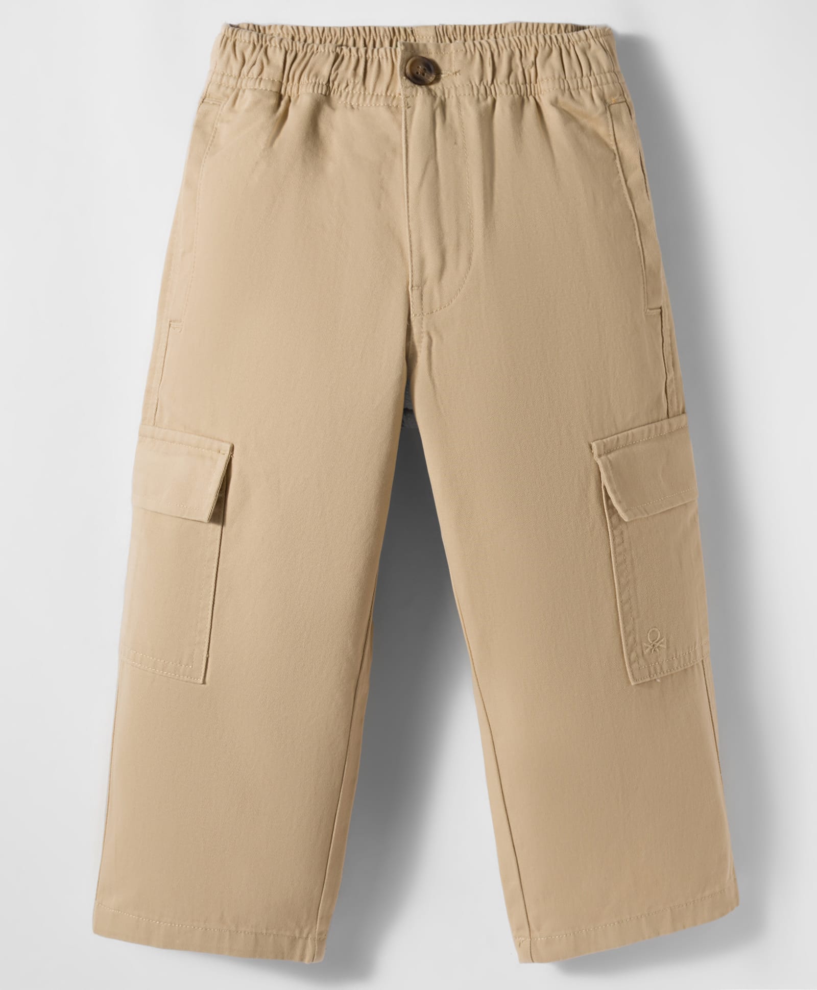 UCB Cotton Woven Full Length Solid Colour Trouser Pant With Cargo Pockets - Peach-picture-12