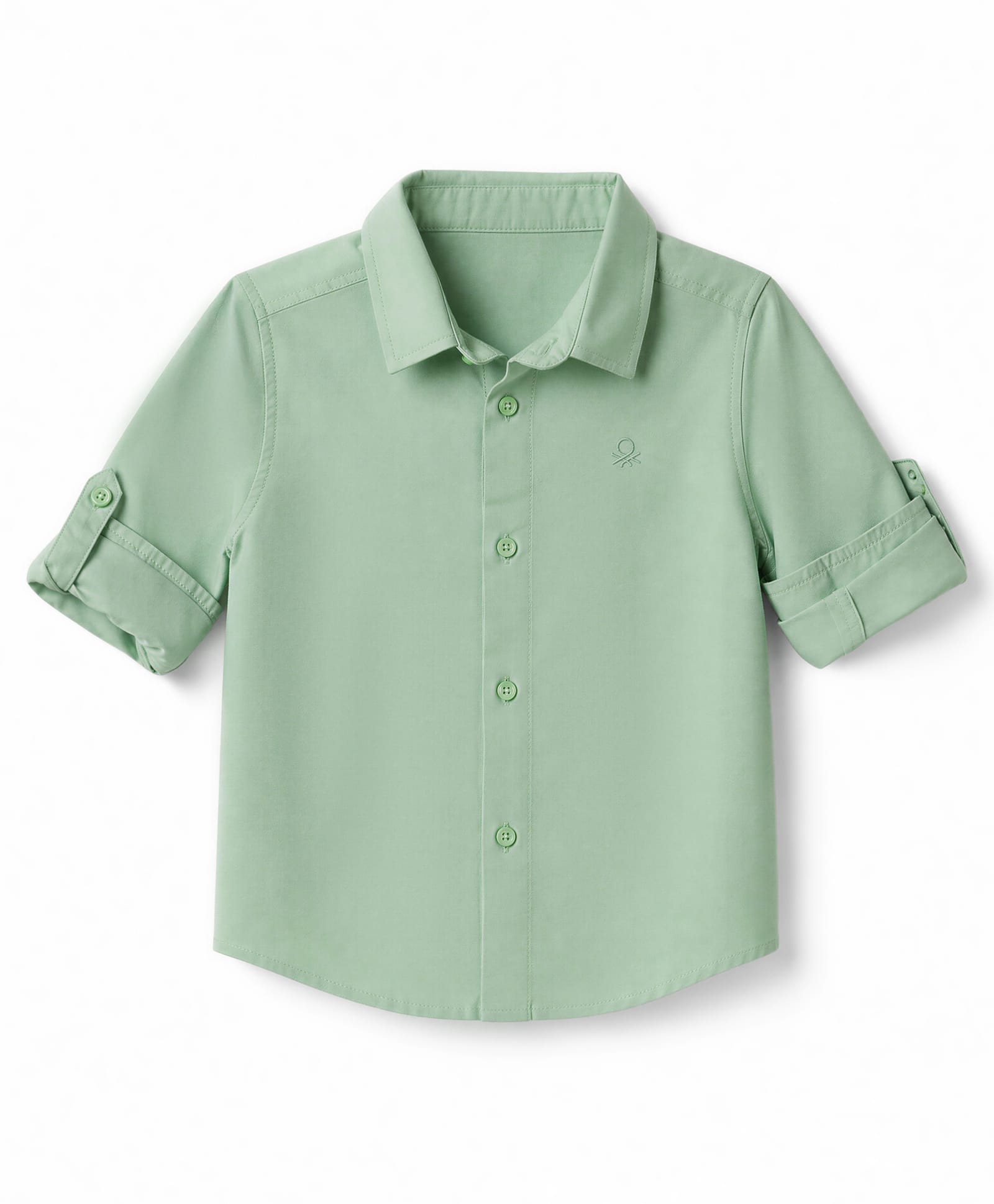 UCB 100% Cotton Woven Full Sleeves Solid Colour Shirt - Green-picture-4