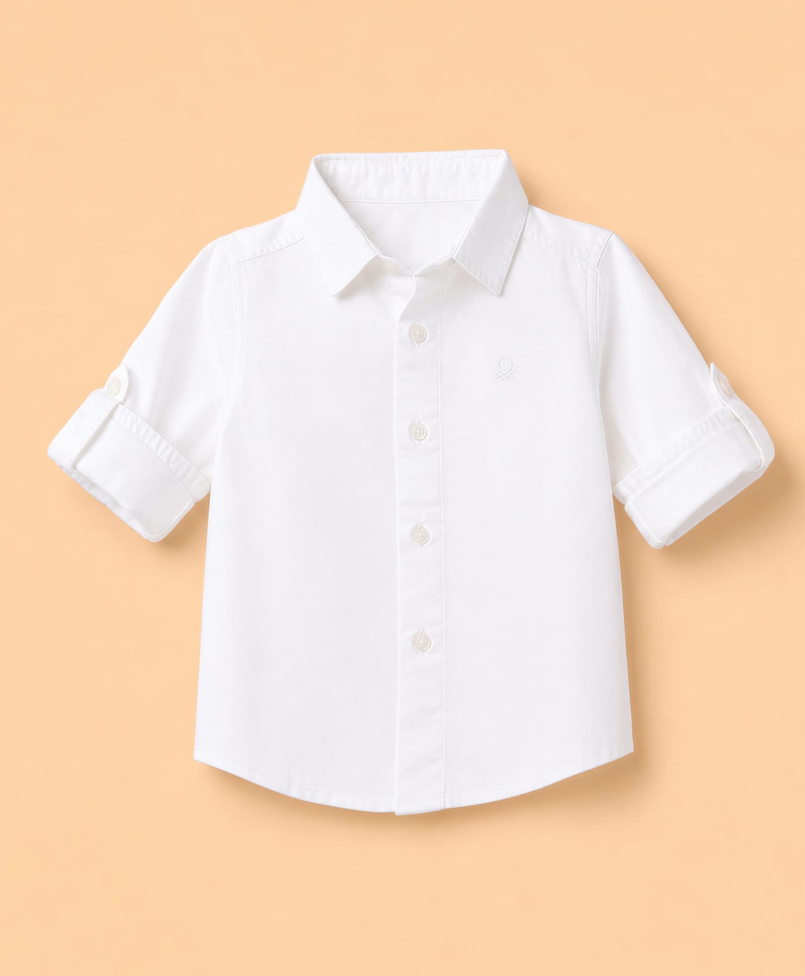 UCB 100% Cotton Woven Full Sleeves Solid Colour Shirt - White-picture-13