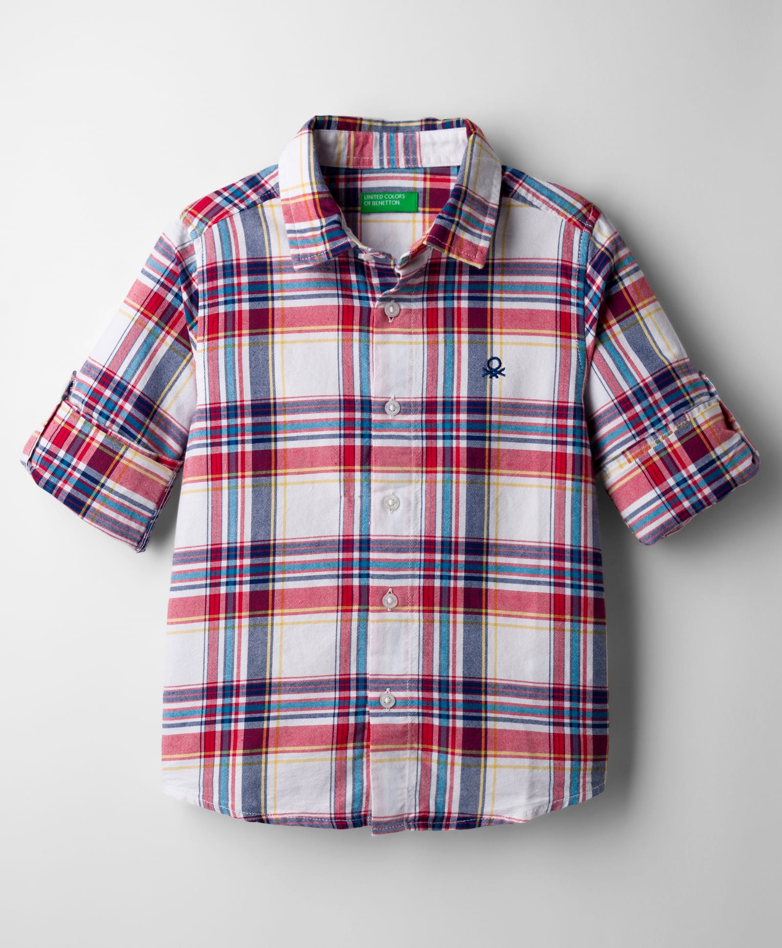 UCB 100% Cotton Knit Full Sleeves Oxford Check Shirt - Red & White-picture-39