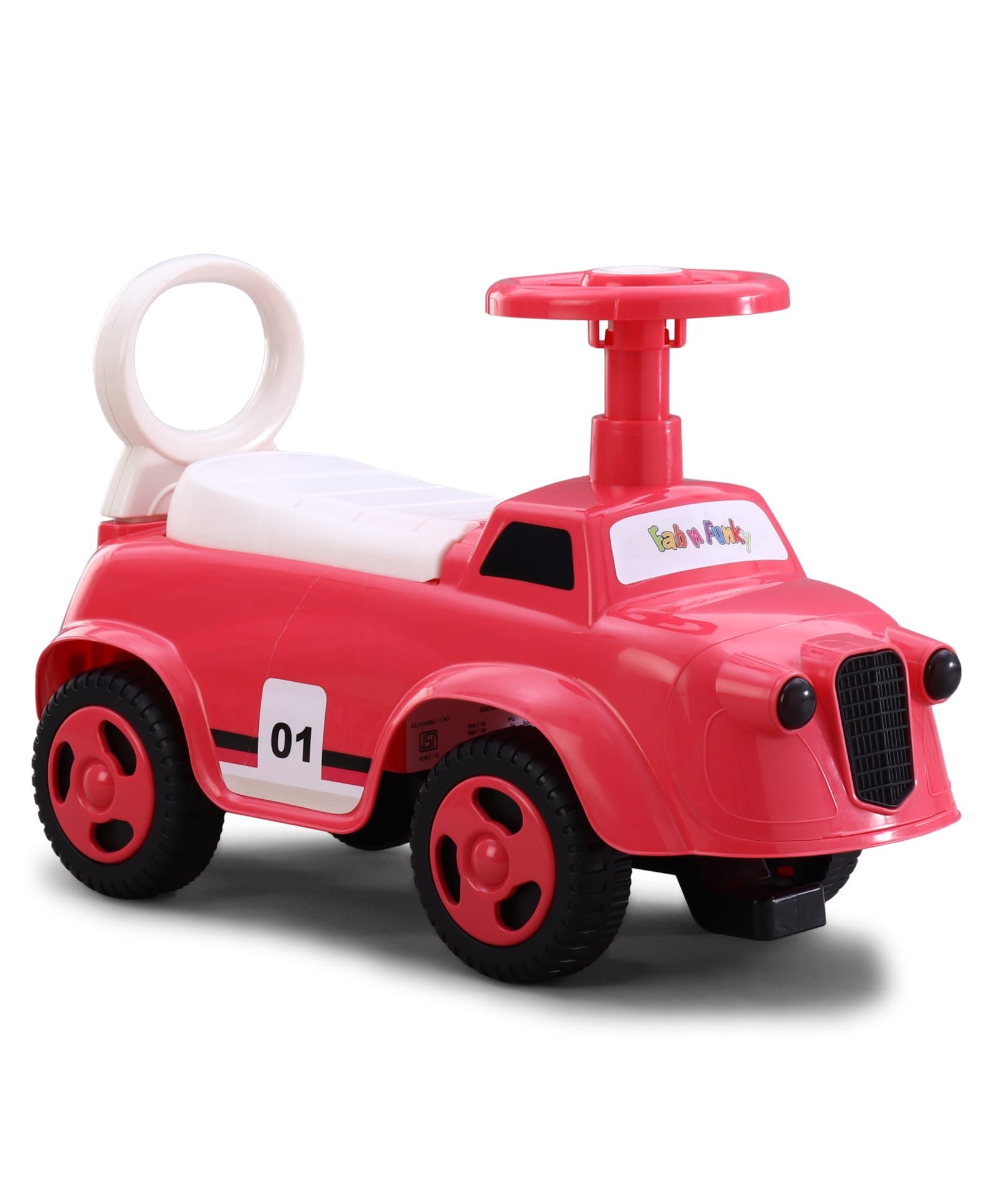 fab n funky Manual Push Ride-On with LED Lights & Music - Pink| Under Seat Storage| Toy for 1 to 3 Years Boys & Girls| Durable Non-Toxic Material| Comfortable Seat| Activity Gift| Foot-to-Floor Operation-picture-10