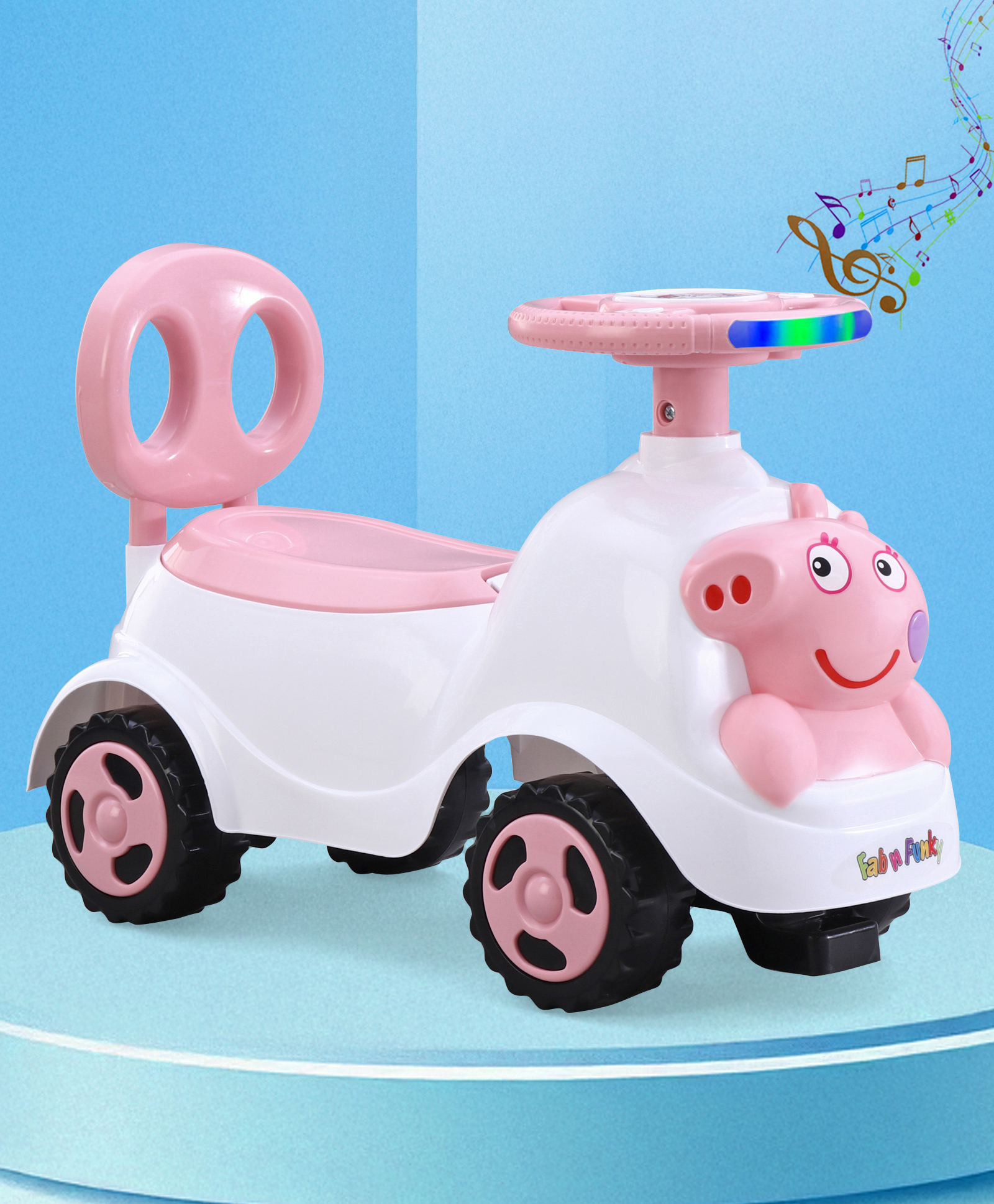 Peppa Deluxe Manual Push Ride-On with LED Lights & Music -Pink| Secret Storage| Toy for 1 to 4 Years Boys & Girls| Durable Non-Toxic Material| Comfortable Seat| Activity Gift| Foot-to-Floor Operation-image-38
