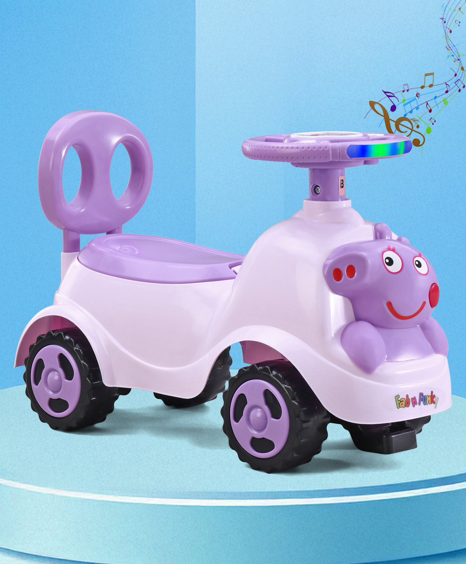 Peppa Deluxe Manual Push Ride-On with LED Lights & Music -Purple| Secret Storage| Toy for 1 to 4 Years| Durable Non-Toxic Material| Comfortable Seat| Activity Gift| Foot-to-Floor Operation-image-32