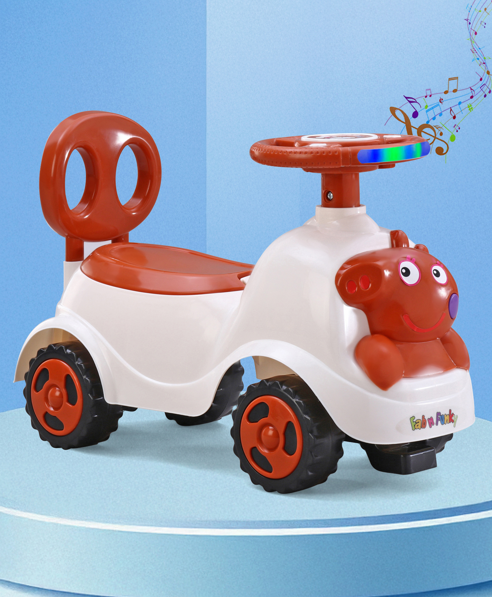 Peppa Deluxe Manual Push Ride-On with LED Lights & Music -Brown| Secret Storage| Toy for 1 to 4 Years Boys & Girls| Durable Non-Toxic Material| Comfortable Seat| Activity Gift| Foot-to-Floor Operation-image-28