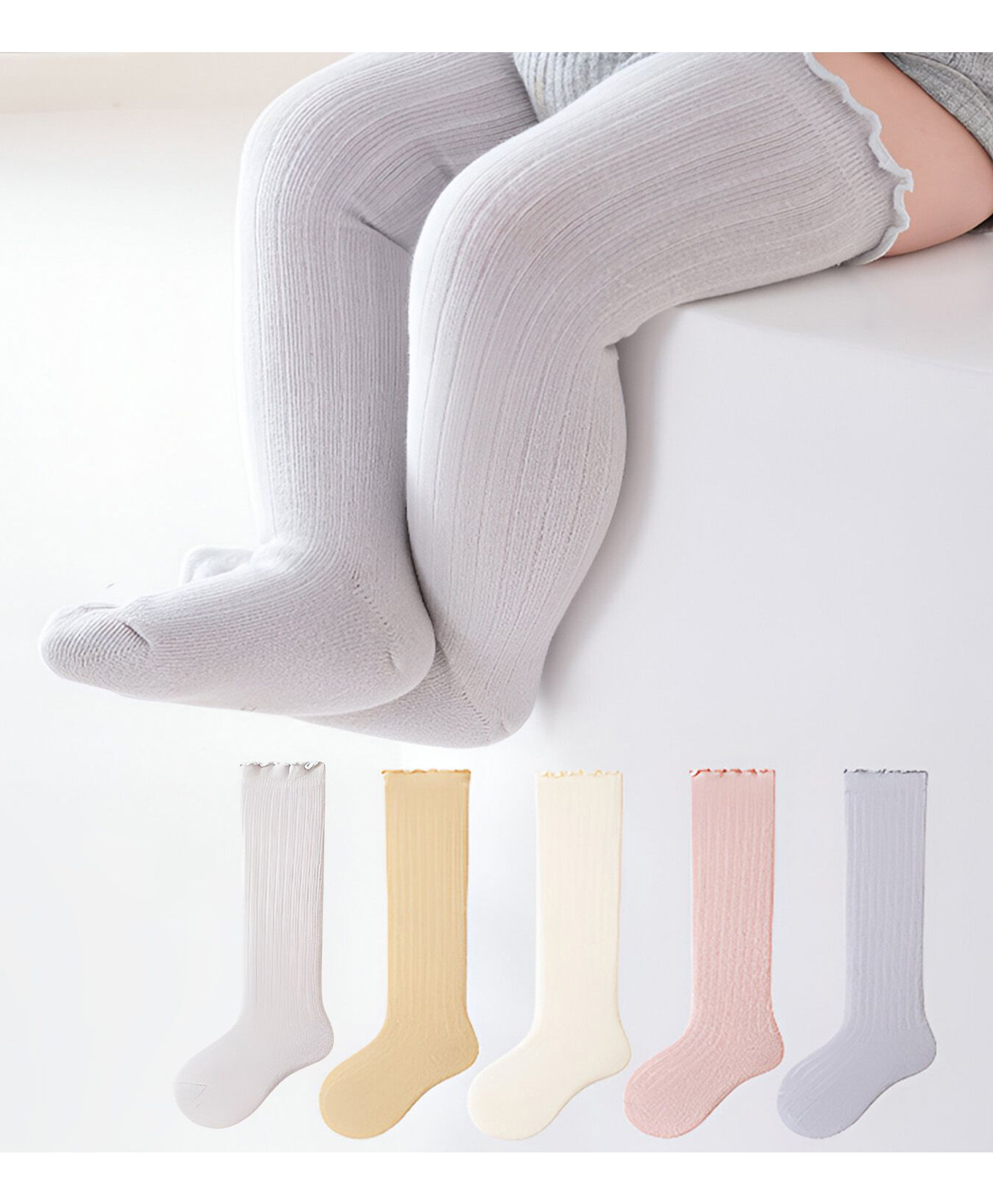 SYGA Pack of 5 Cotton Ribbed Socks - Multi Colour-image-5