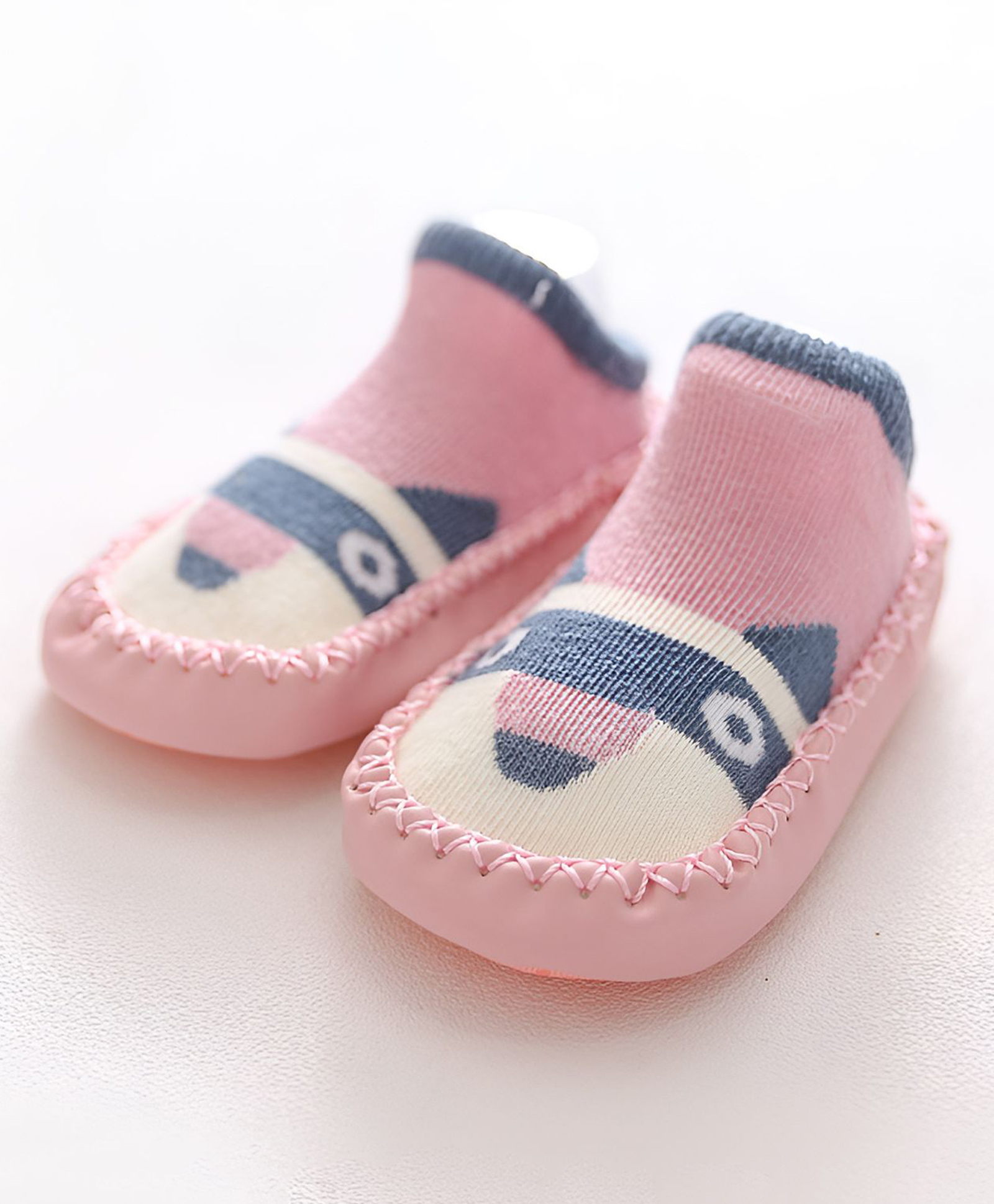 SYGA Cotton raccoon Face Printed Sock Shoes - Pink-picture-16