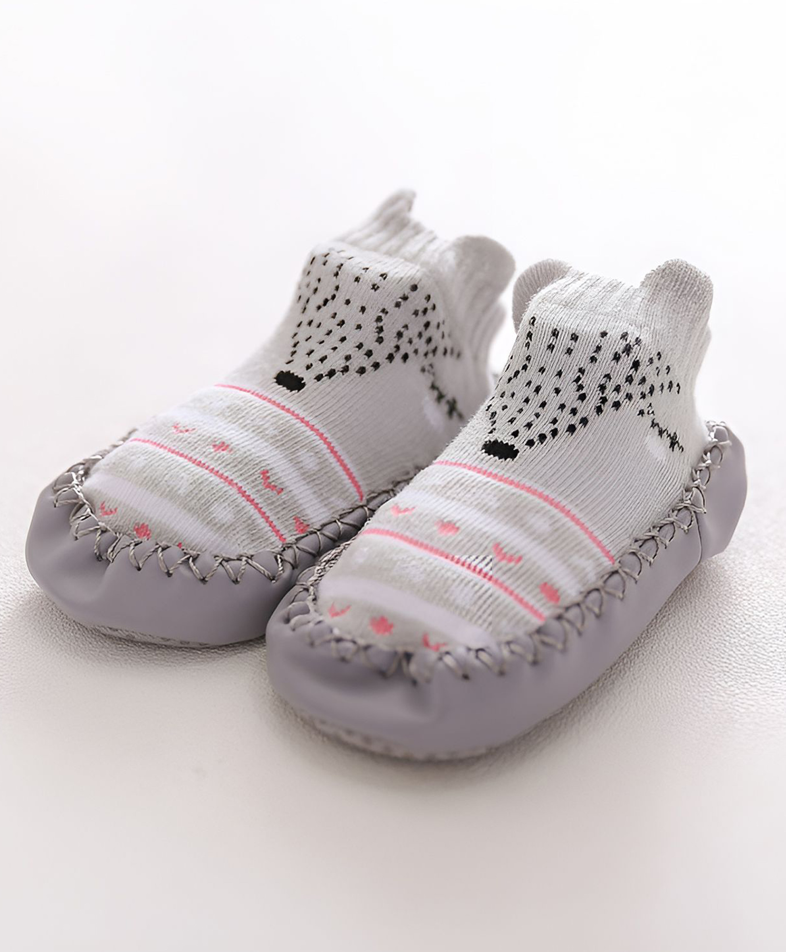 SYGA Cotton Bear Printed Sock Shoes - Grey-picture-27