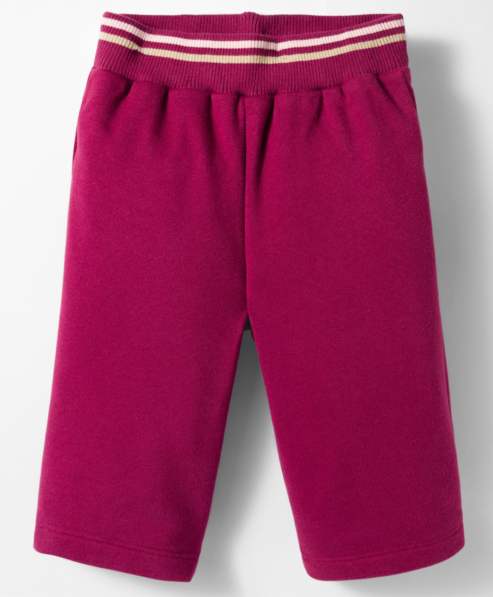 UCB Cotton Knit Full Length Solid Color Cropped Culotte Track Pant with Rib Detailing & Drawstring - Burgandy-picture-4