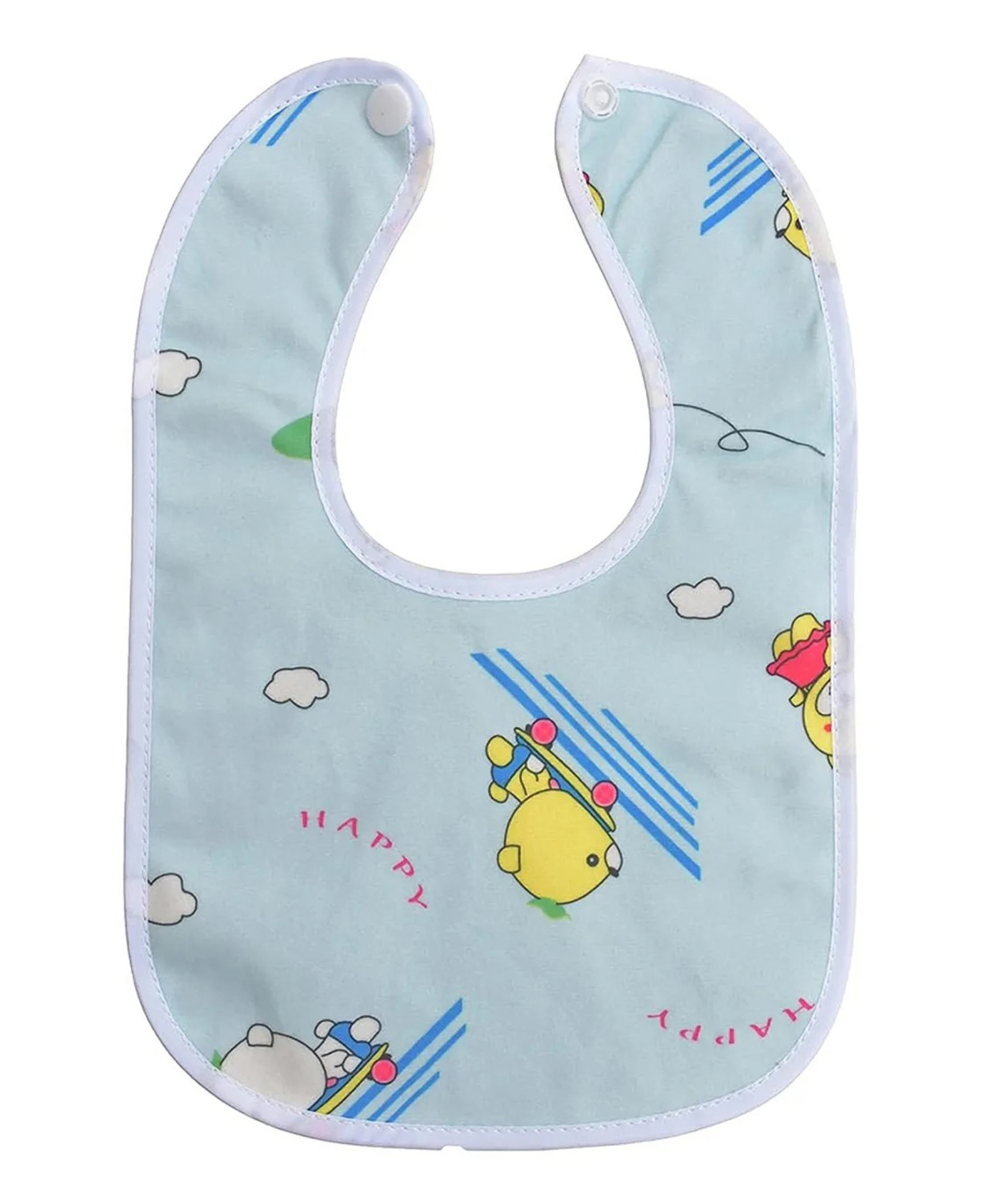 Mihar Essentials Waterproof Feeding Bibs with Snap Button Closure Animal Print Pack of 2- Multicolour (Print May Vary)-image-8