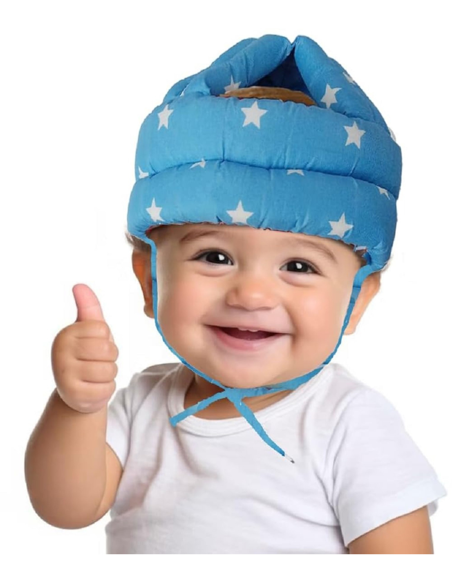 Mihar Essentials Adjustable Cushioned Baby Safety Helmet Blue star-Colour & Design May Vary-image-4